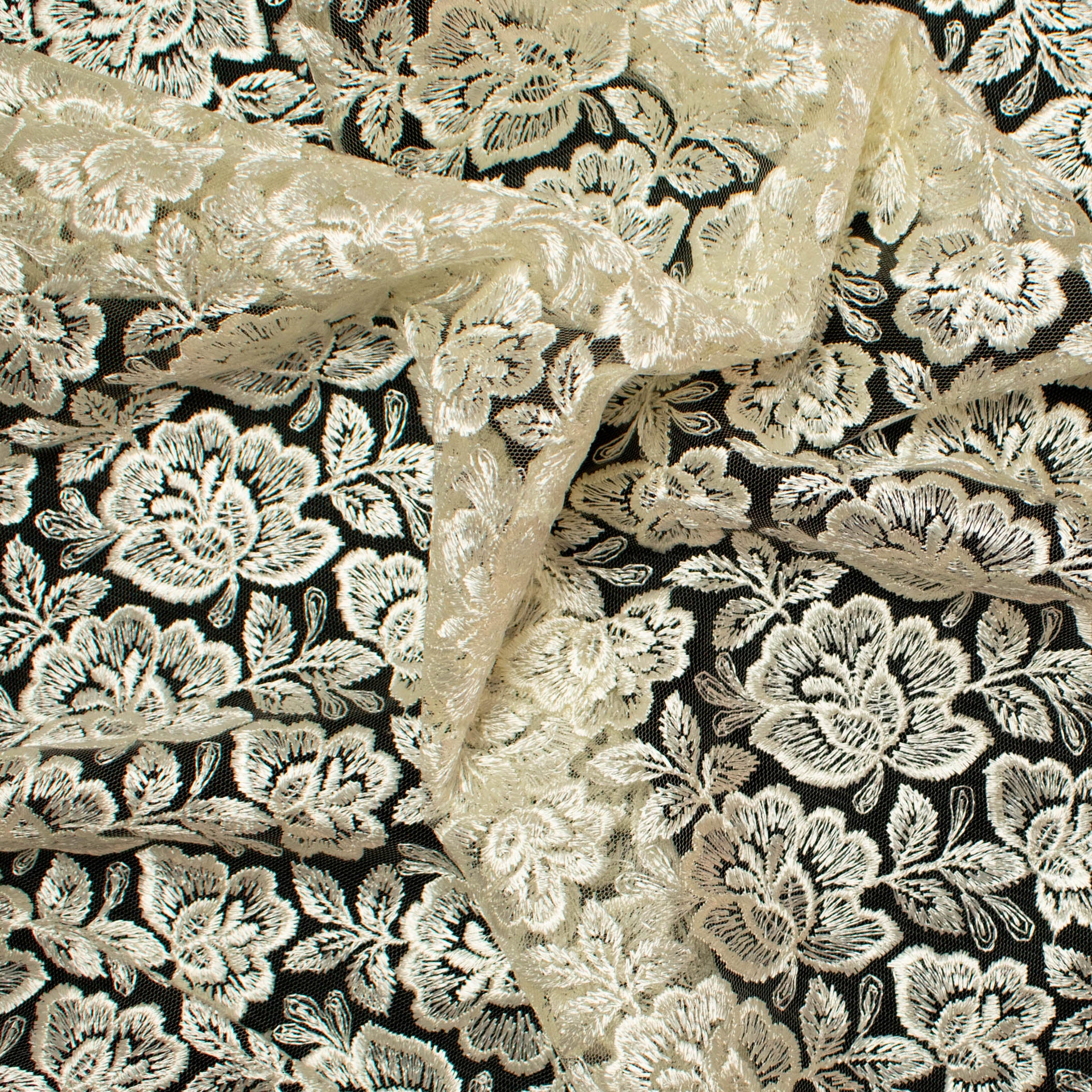 Embroidered Lace BF- 62233 Ivory - Image 2