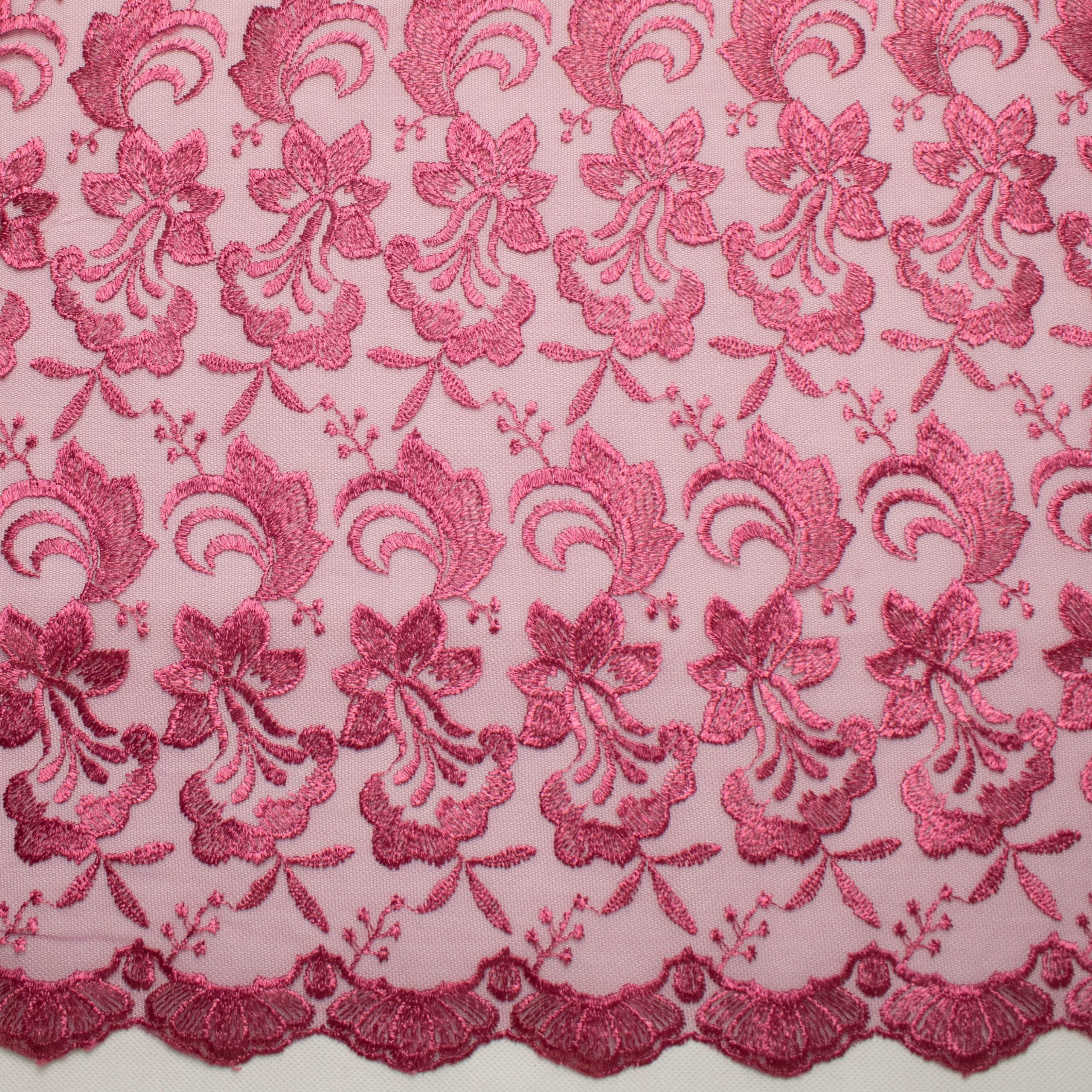 Embroidered Lace BF-MF6 Dark Pink - Image 3