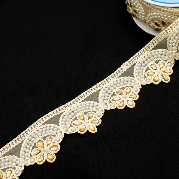 Embroidered Pearl Trim - Image 5