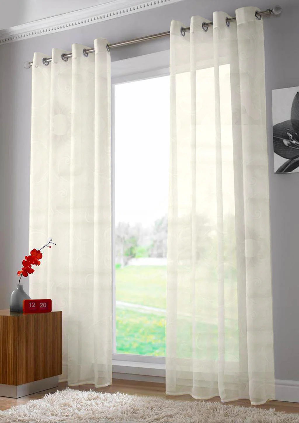 Eyelet Ring Top Sheer Curtain - Image 4