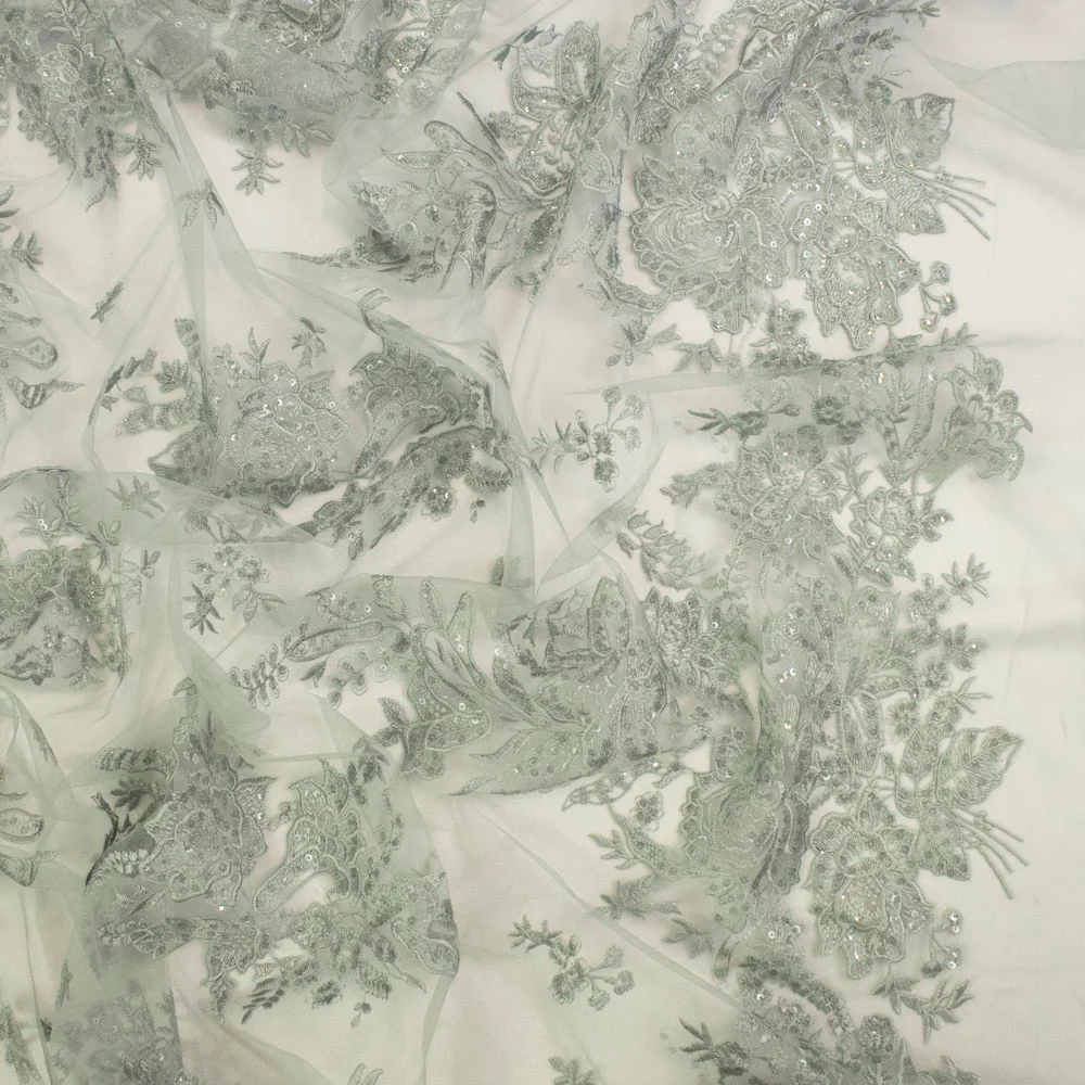 Floral Sequin Embroidered Couture Laces – WS19 - Image 10