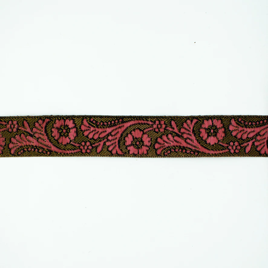 Floral Vines Embroidered Jacquard Ribbon-30mm - Image 5