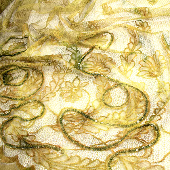 Floral Vines Embroidered Tulle - Image 5
