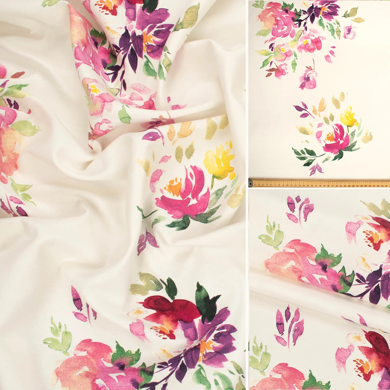 Flowers & Leaves Printed Curtaining/Upholstery Fabric 150cm - Image 40