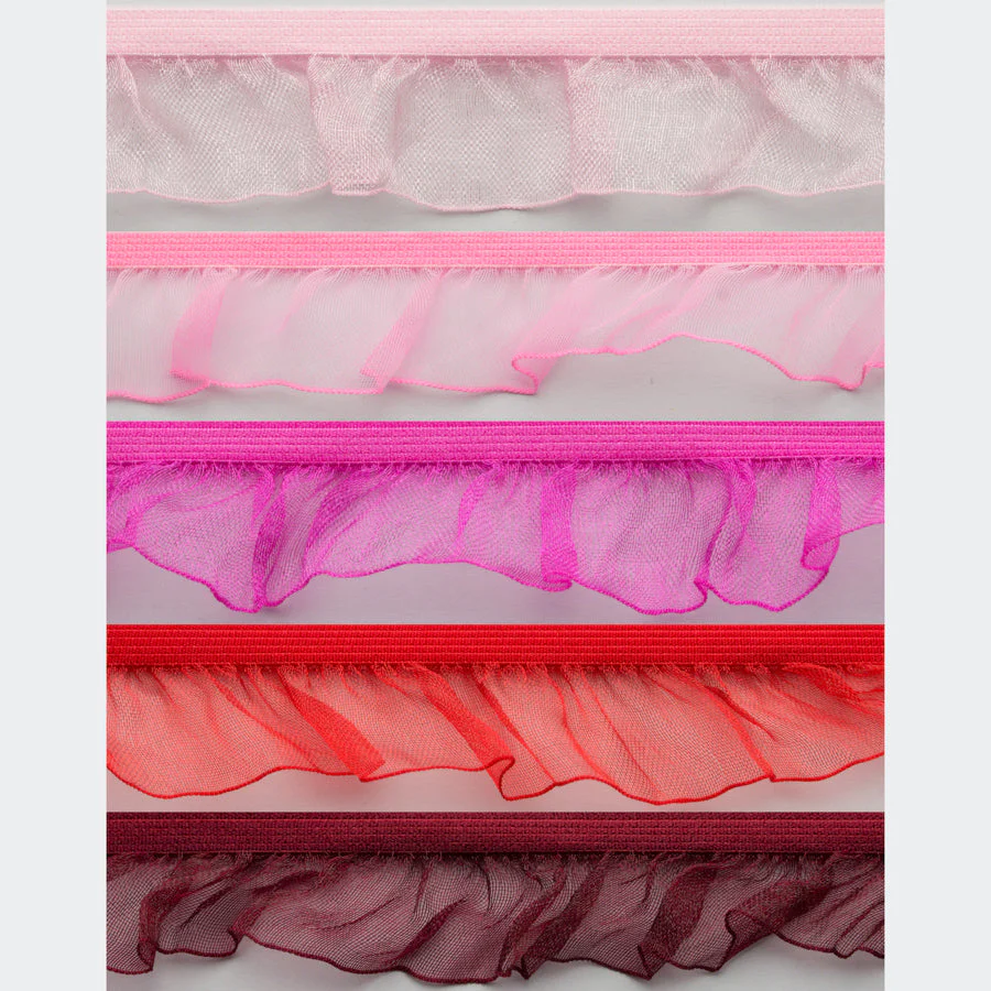 Frilled Organza Elastic Lace Trim 25mm - Design 1 - Image 3