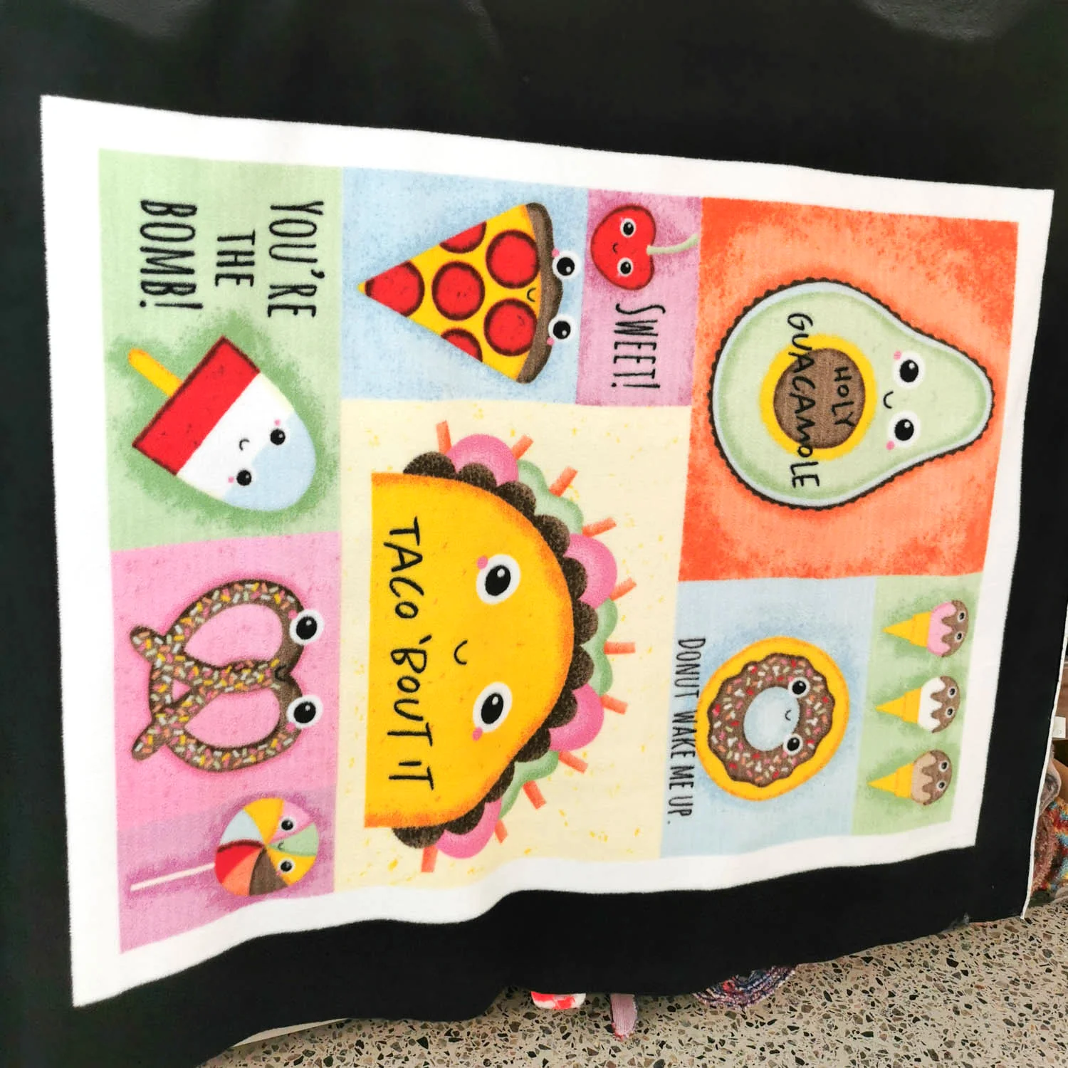 Funky Cartoon Snacks Printed Polar Fleece Design 110 - 1.28M Panel - Image 2