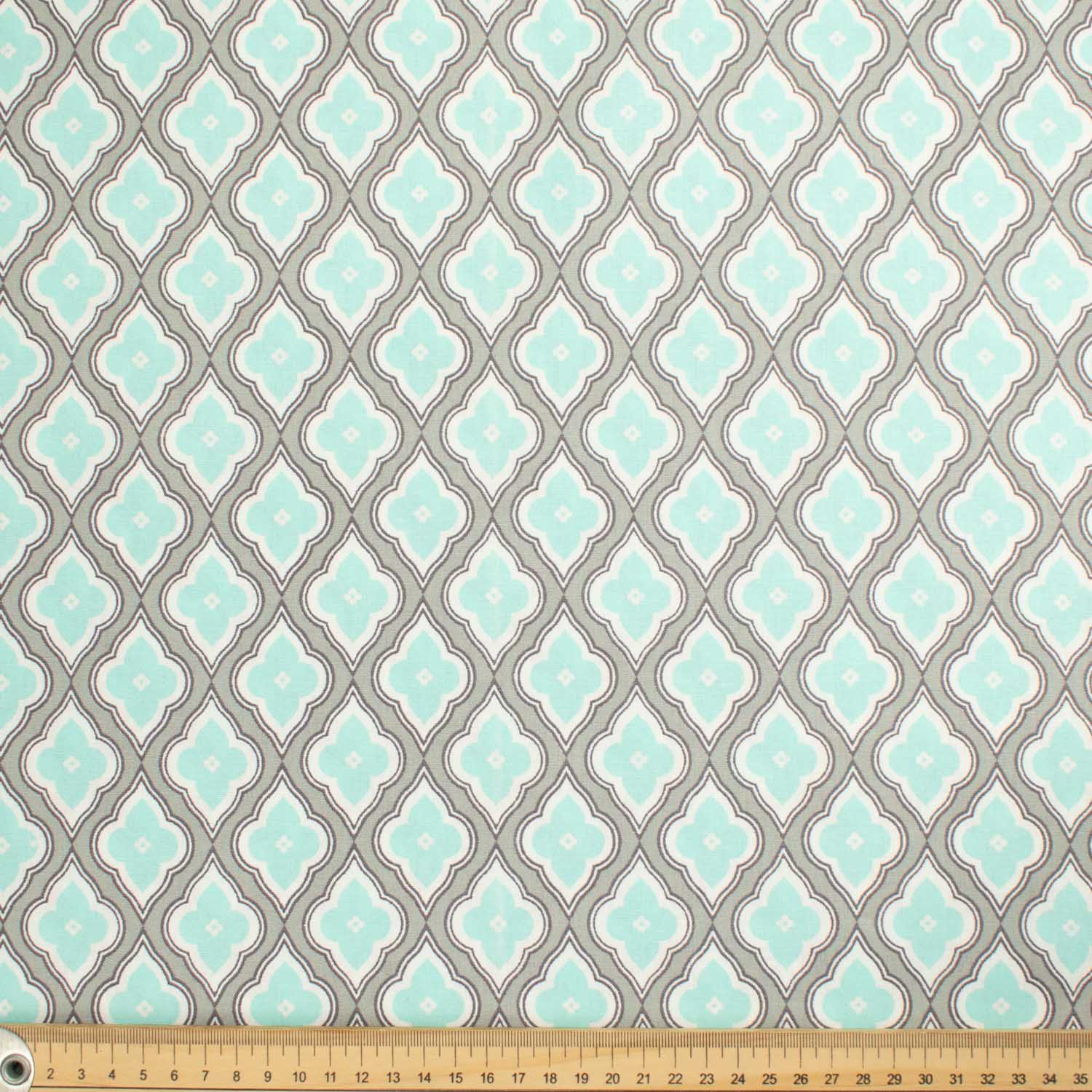 Geometric & Dots Collection Sky Blue Vintage Quadrilateral Honeycomb Cotton Prints