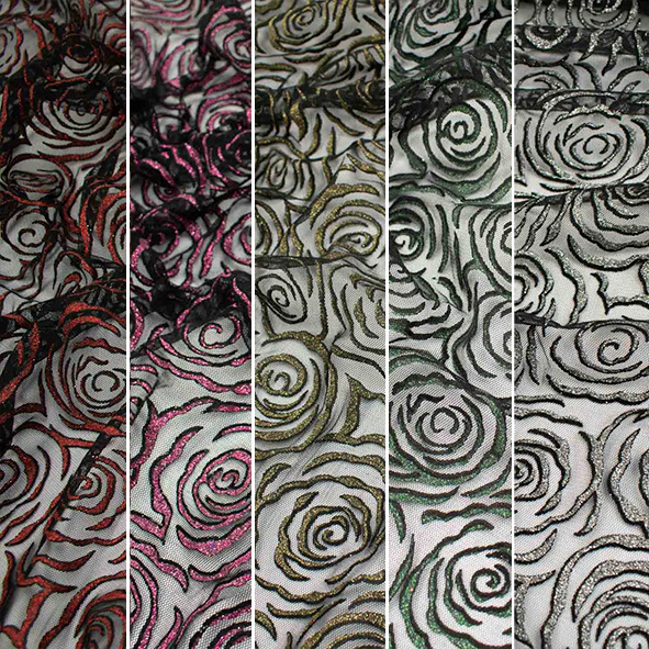 Glitter Rose Floral Tulle Mesh - Image 6