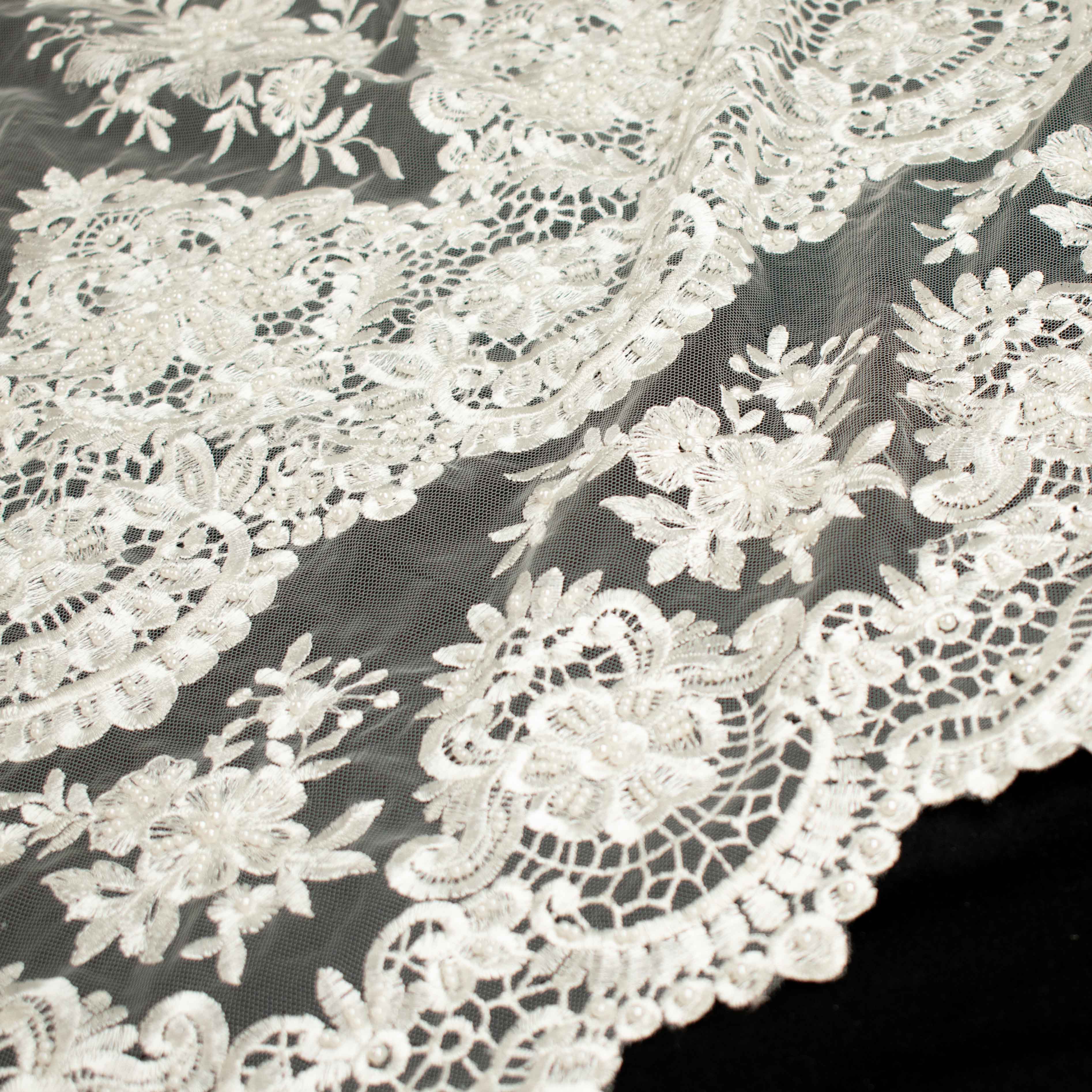 Heavy Embroidery Guipure Lace Ivory Design-29 - Image 2