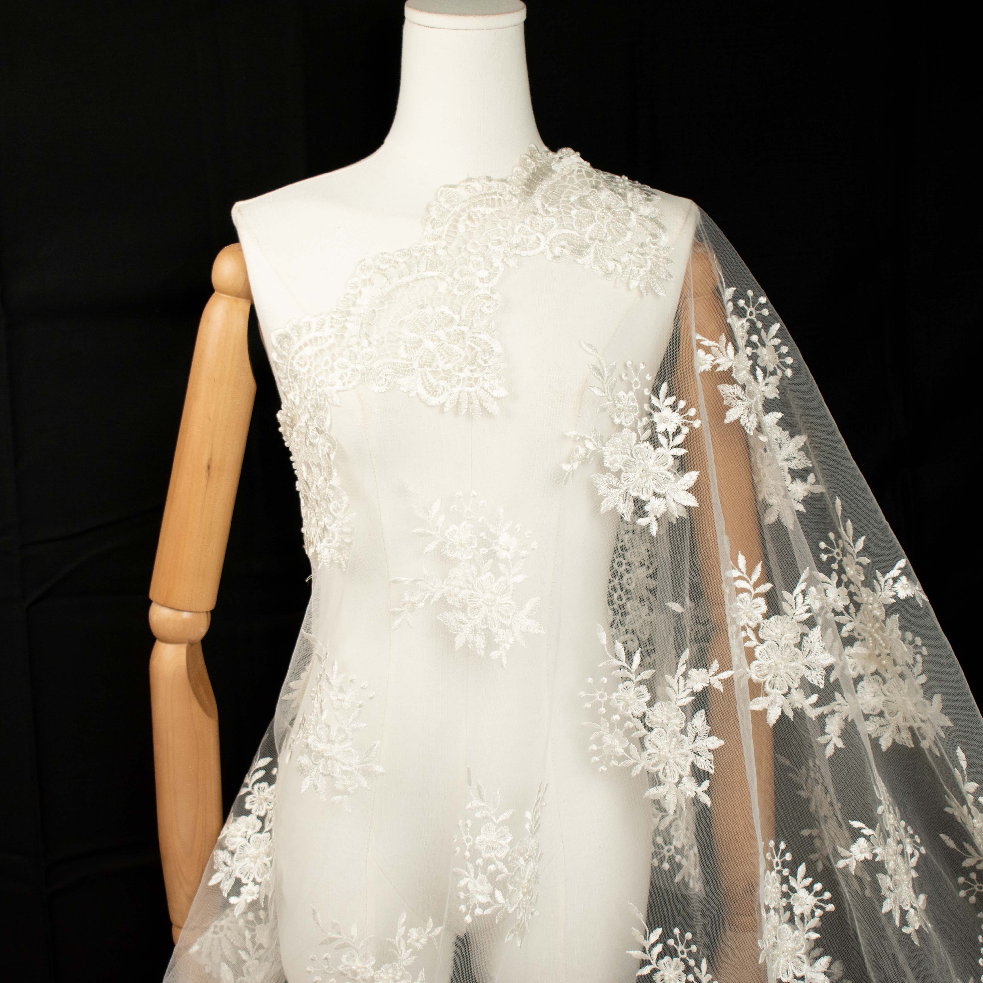Heavy Embroidery Guipure Lace Ivory Design-29 - Image 3