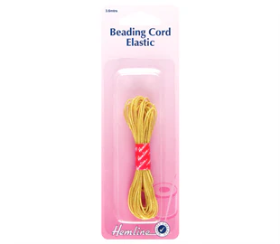 Hemline Elastic Beading Cord 4.5m x 1.3mm - Gold