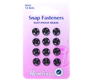Hemline Snap/Fast - BLACK - 9MM