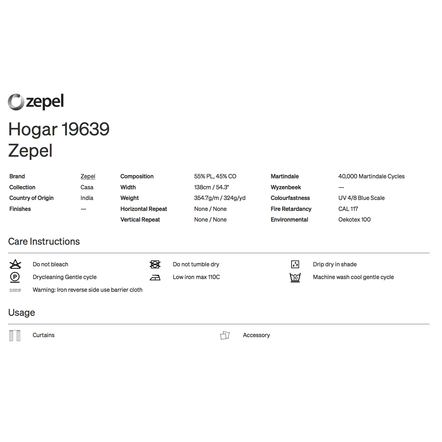 Hogar by Zepel Curtain Drapery Fabric - Image 5