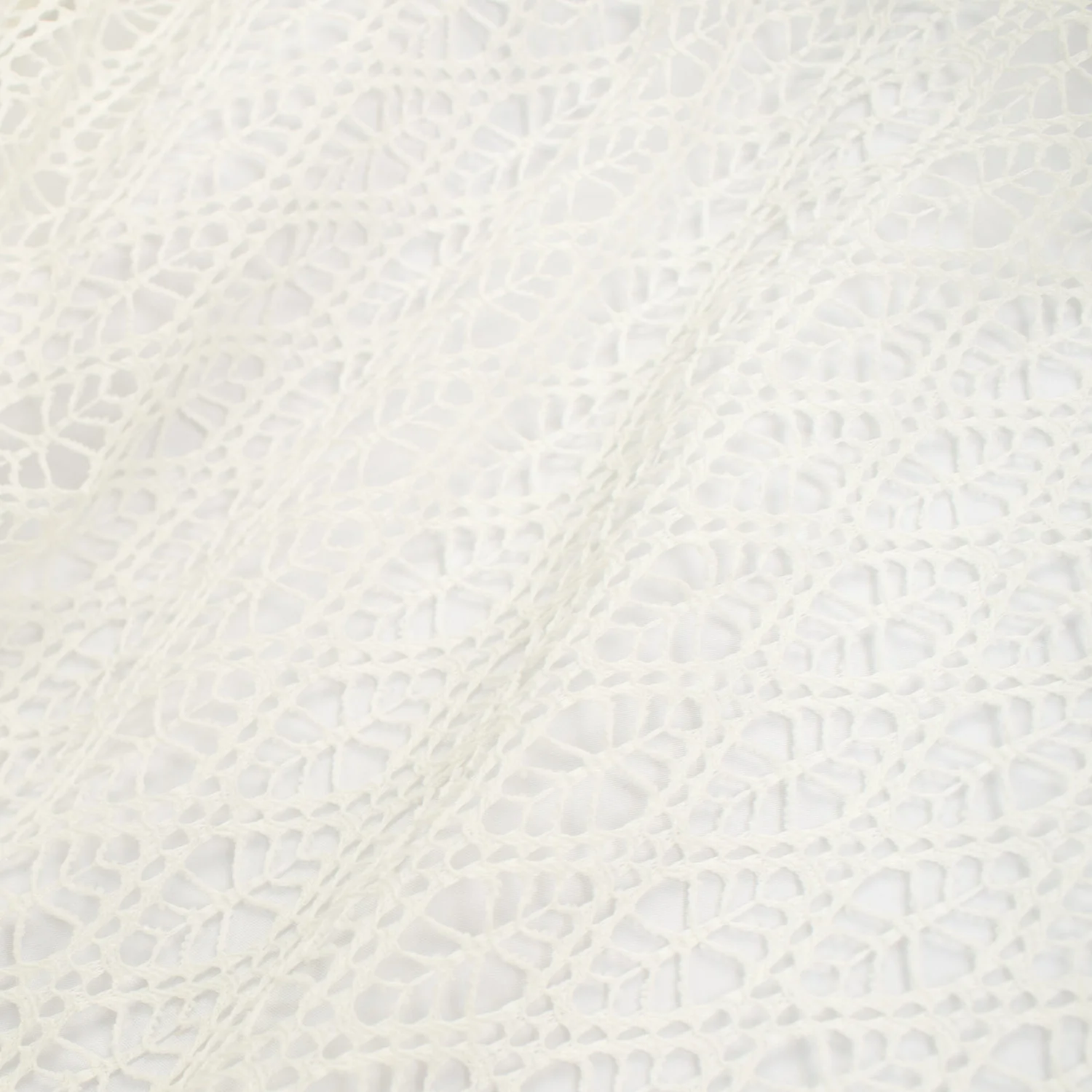Ivory Textured Hollow Lace Light Weight Mesh Net - Image 3