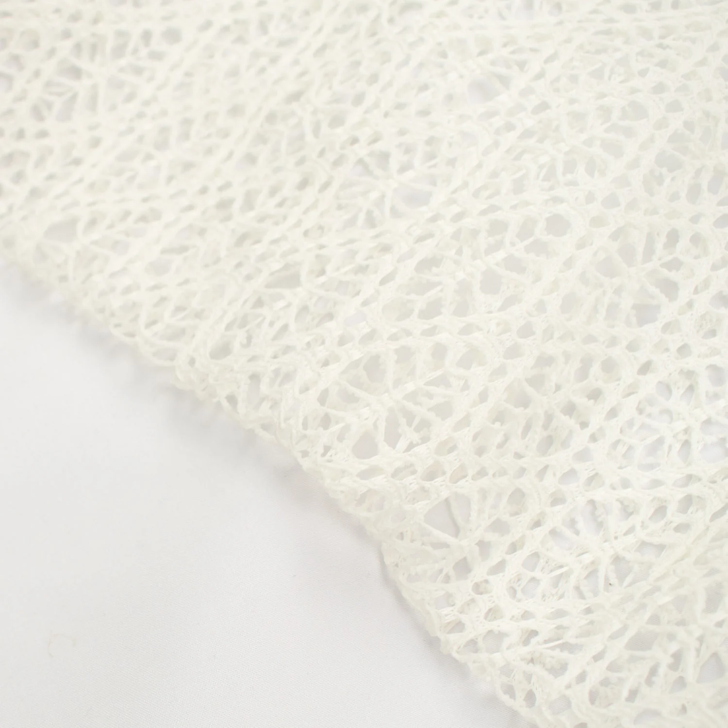 Ivory Textured Hollow Lace Light Weight Mesh Net - Image 4