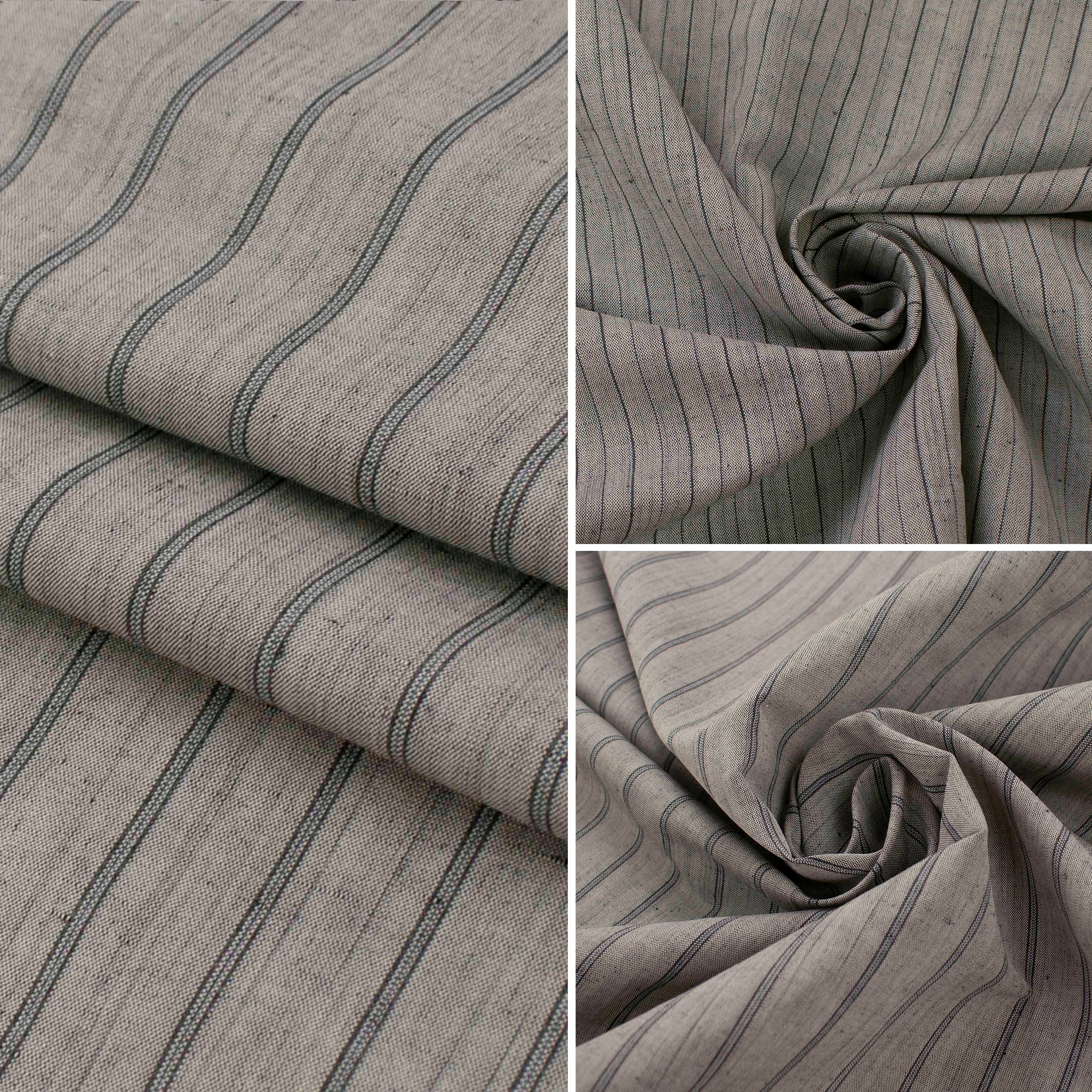 Japanese Linen Blend Grey Pinstripe Suiting - Image 3