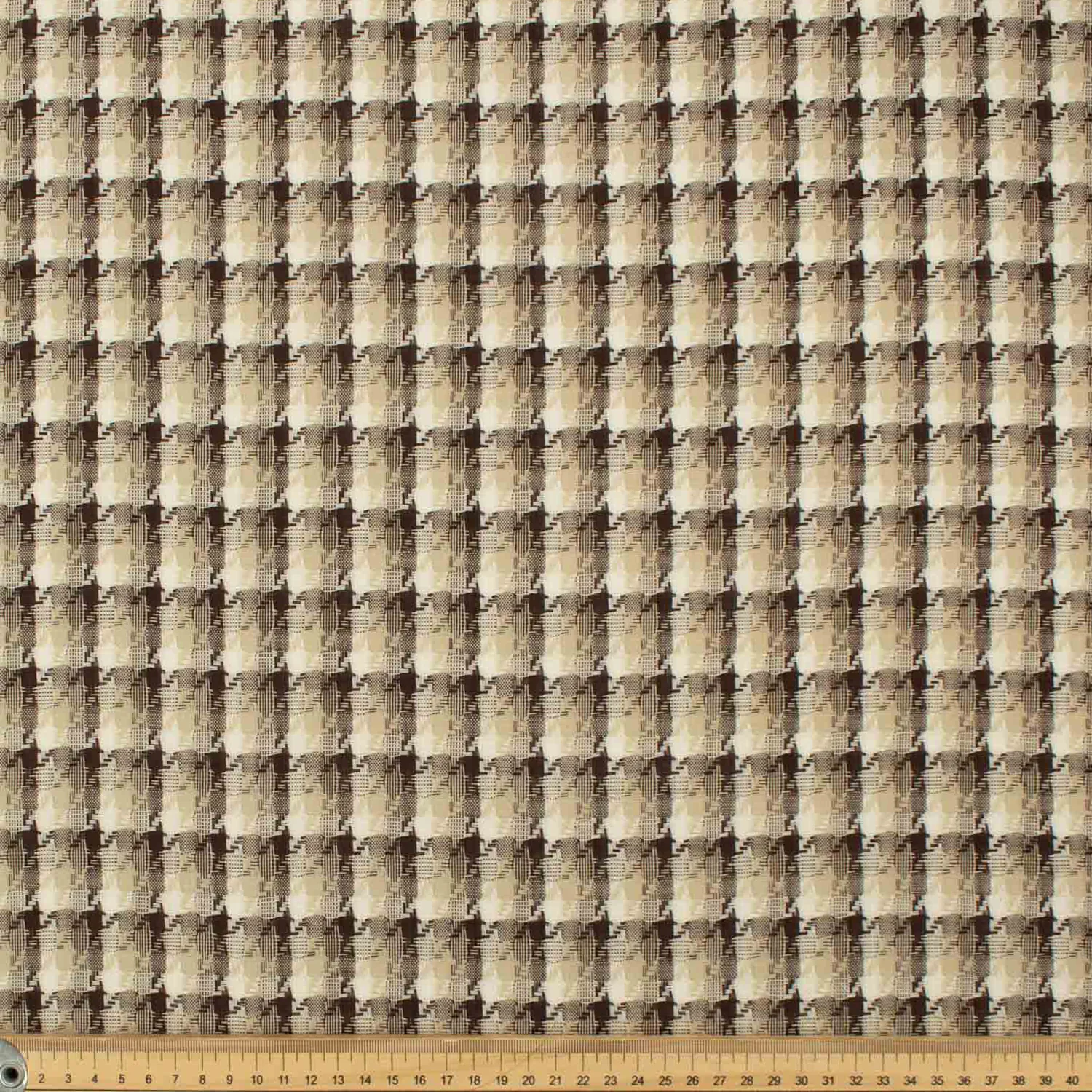 Japanese Loose Weave Brown Houndstooth Check Wool Suiting - Image 6