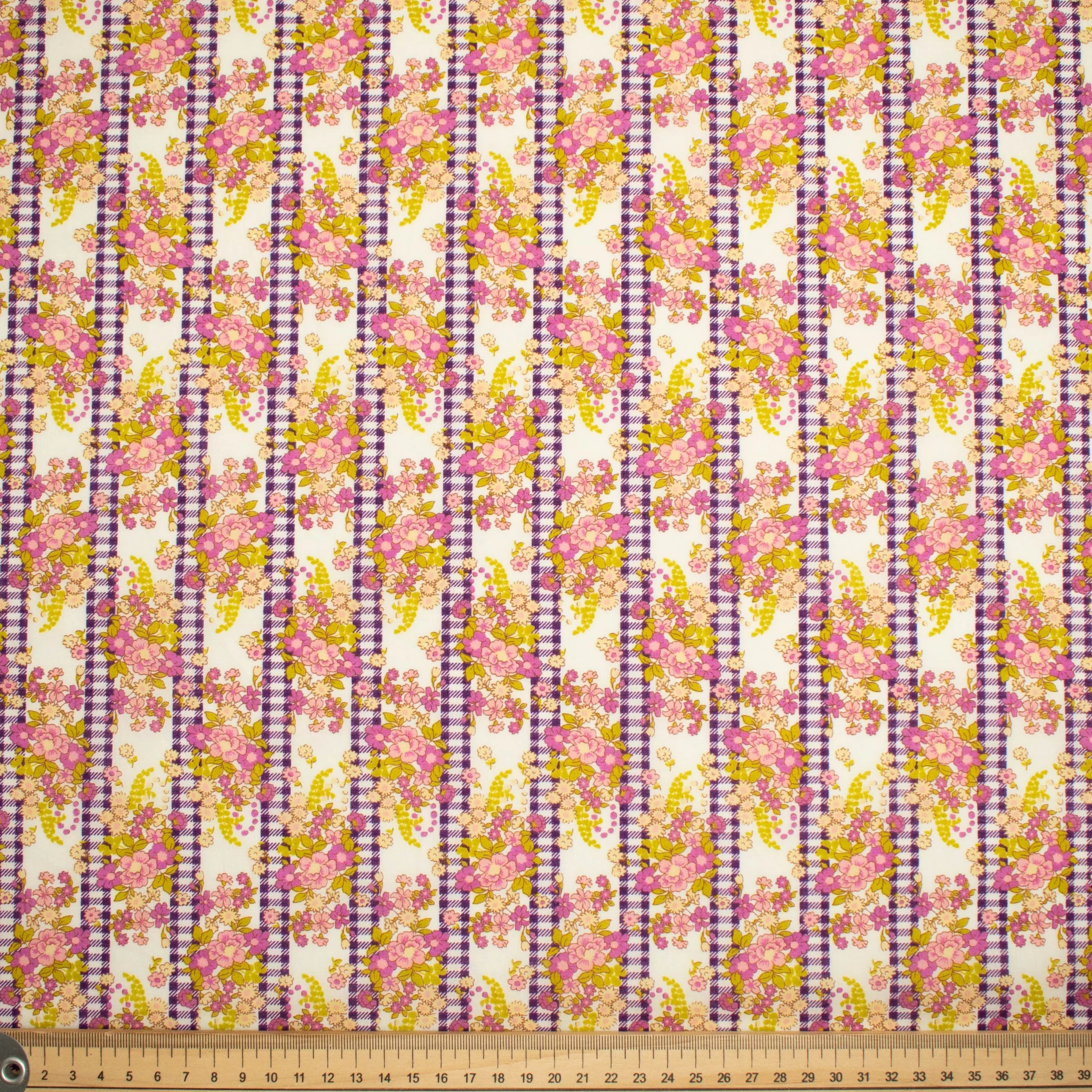Japanese Pure Cotton Lawn Floral Stripe Prints Design-88 - Image 2