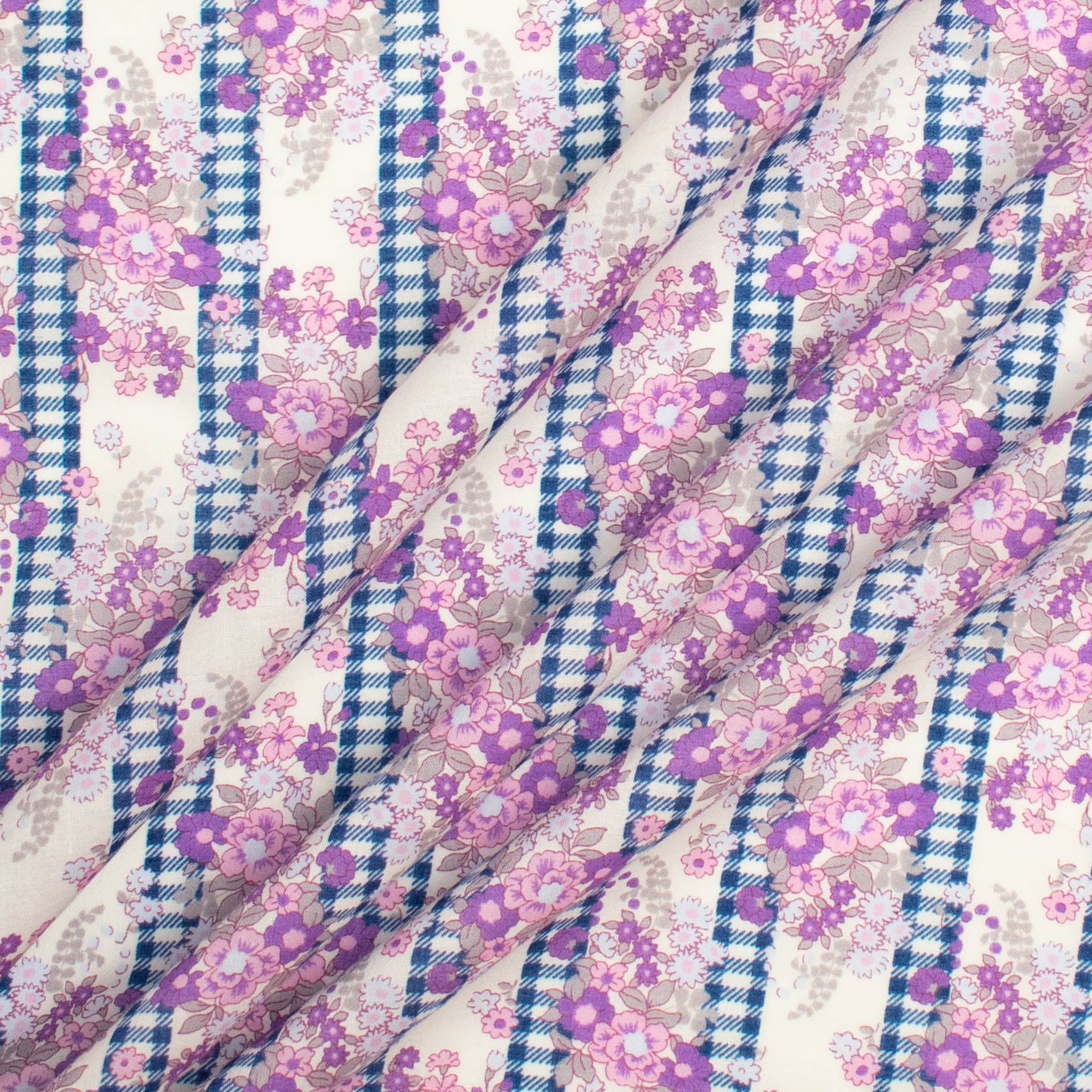 Japanese Pure Cotton Lawn Floral Stripe Prints Design-91 - Image 3