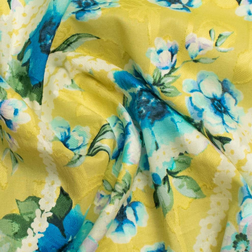 Japanese Pure Cotton Lawn Jacquard Embossed Floral Prints Design-25 - Image 3