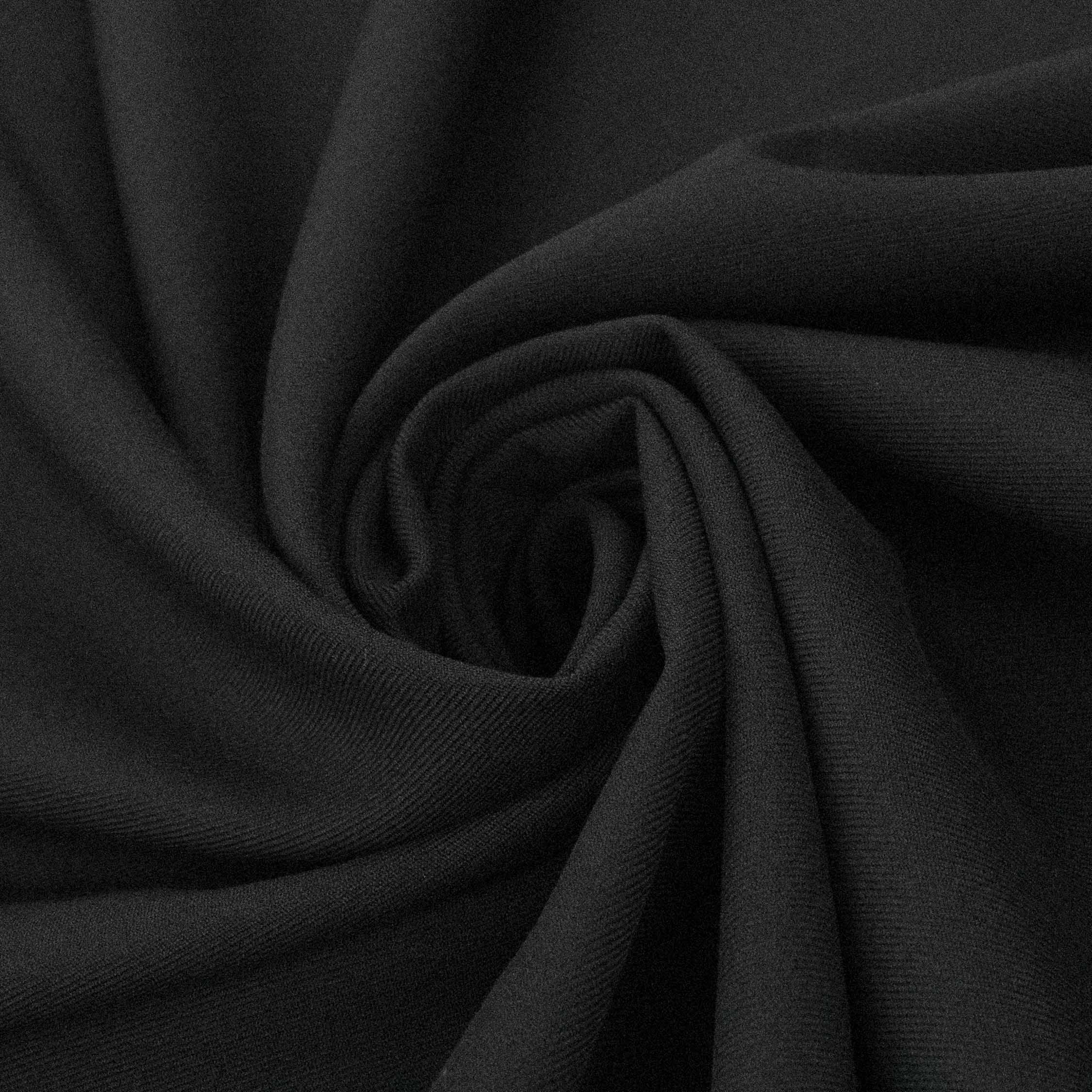 Japanese Twill Wool Suiting Medium Weight Design-25 Black - Image 4