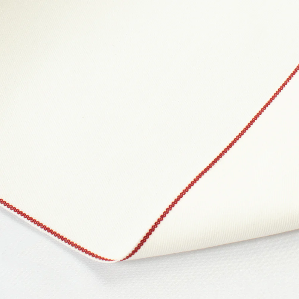 Kurabo® Japanese Selvedge Denim - Optical White Stretch with Rail Red Edge - 10z - Image 3