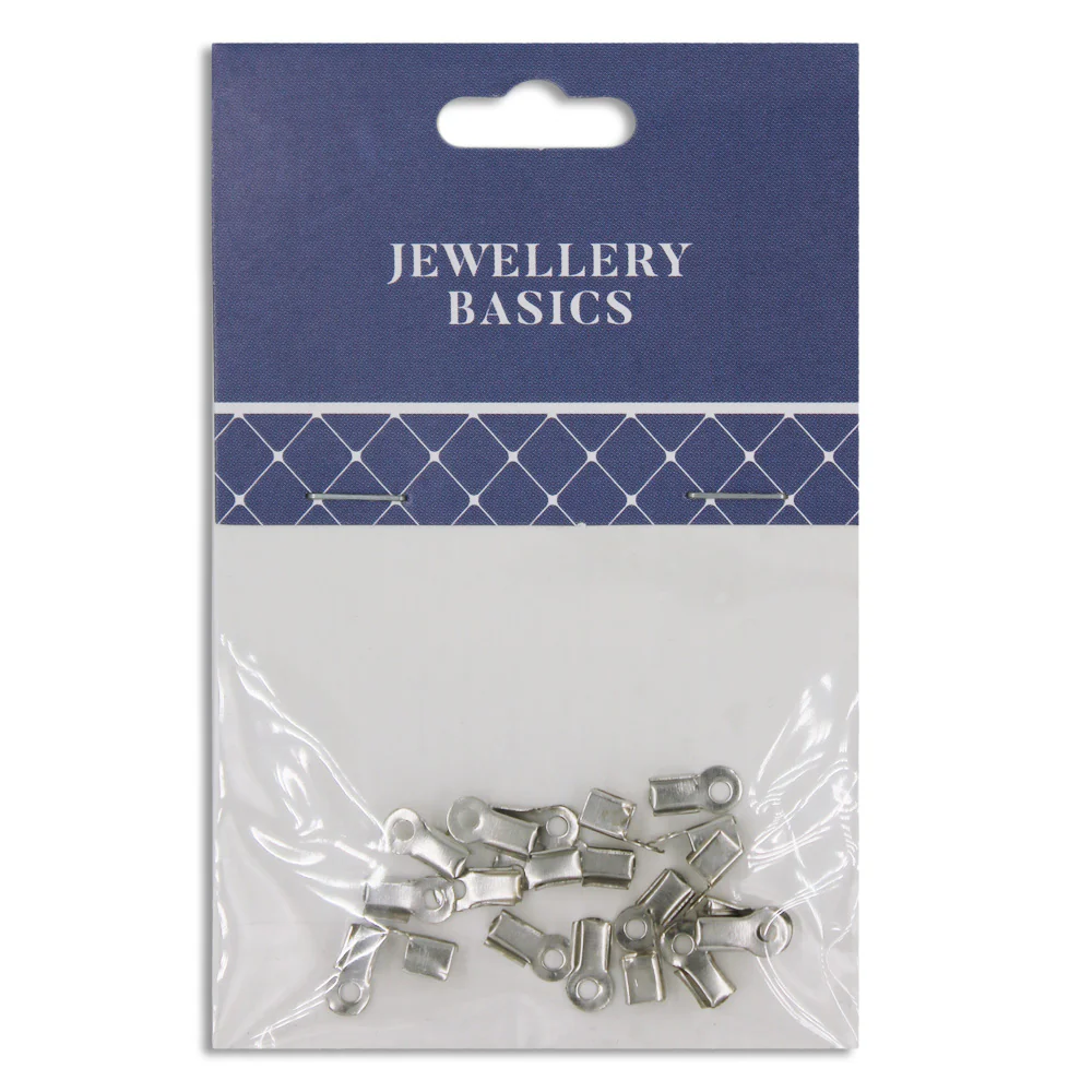 Leather Clasps 10mm Dark Silver 20pcs
