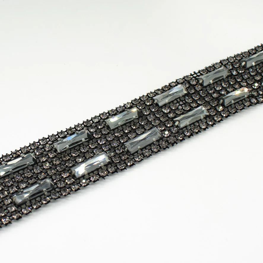 Lurex Diamonte Trim Crystal Rhinestone Ribbon 4CM - Image 6