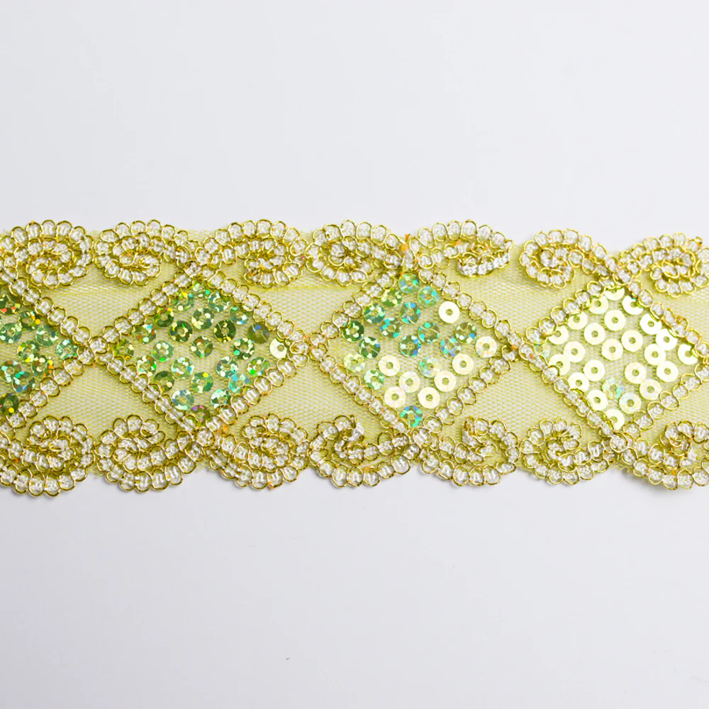 Lurex Organza Embroidered Lace Sequins 60mm - Image 9