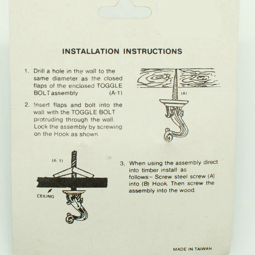 Gold Decorative Metal Tieback Hook – Heavy-Duty Wall Mount with Screws & Anchor Plug - Image 5