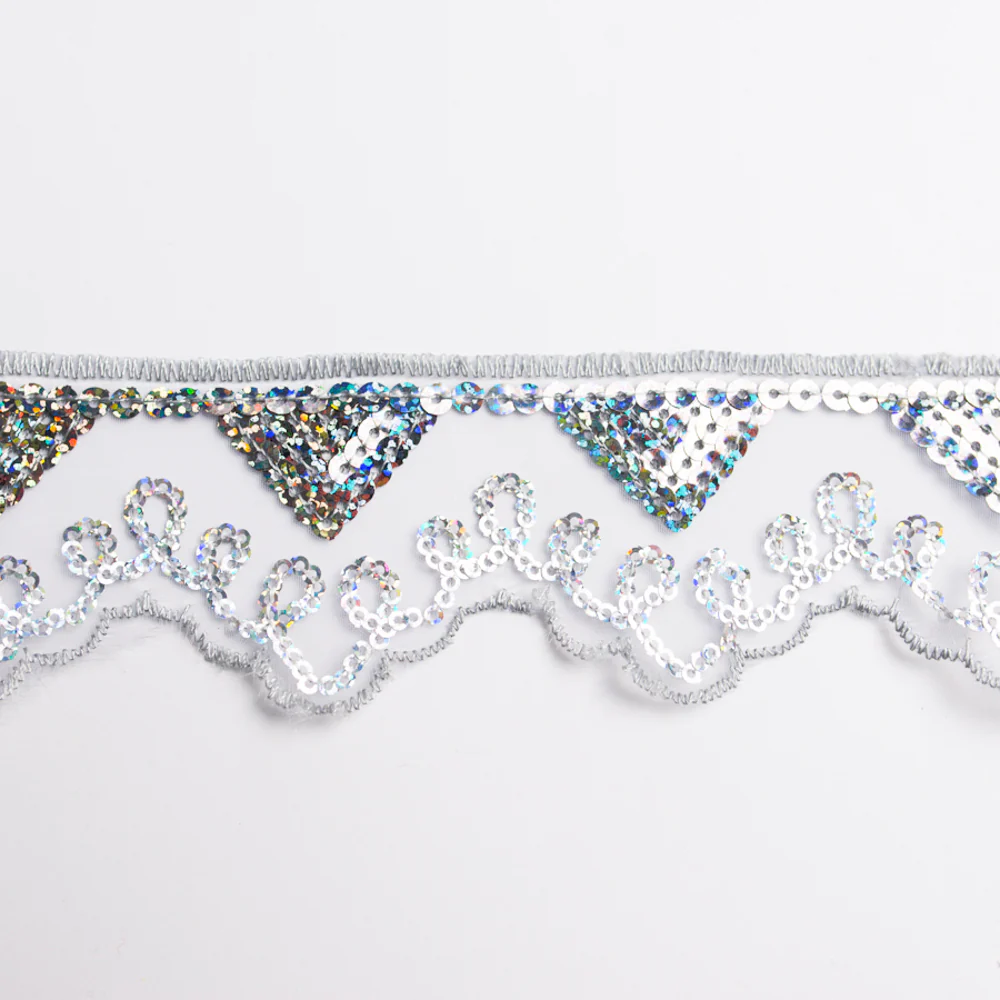 Lurex Organza Embroidered Lace Sequins 60mm - Image 4