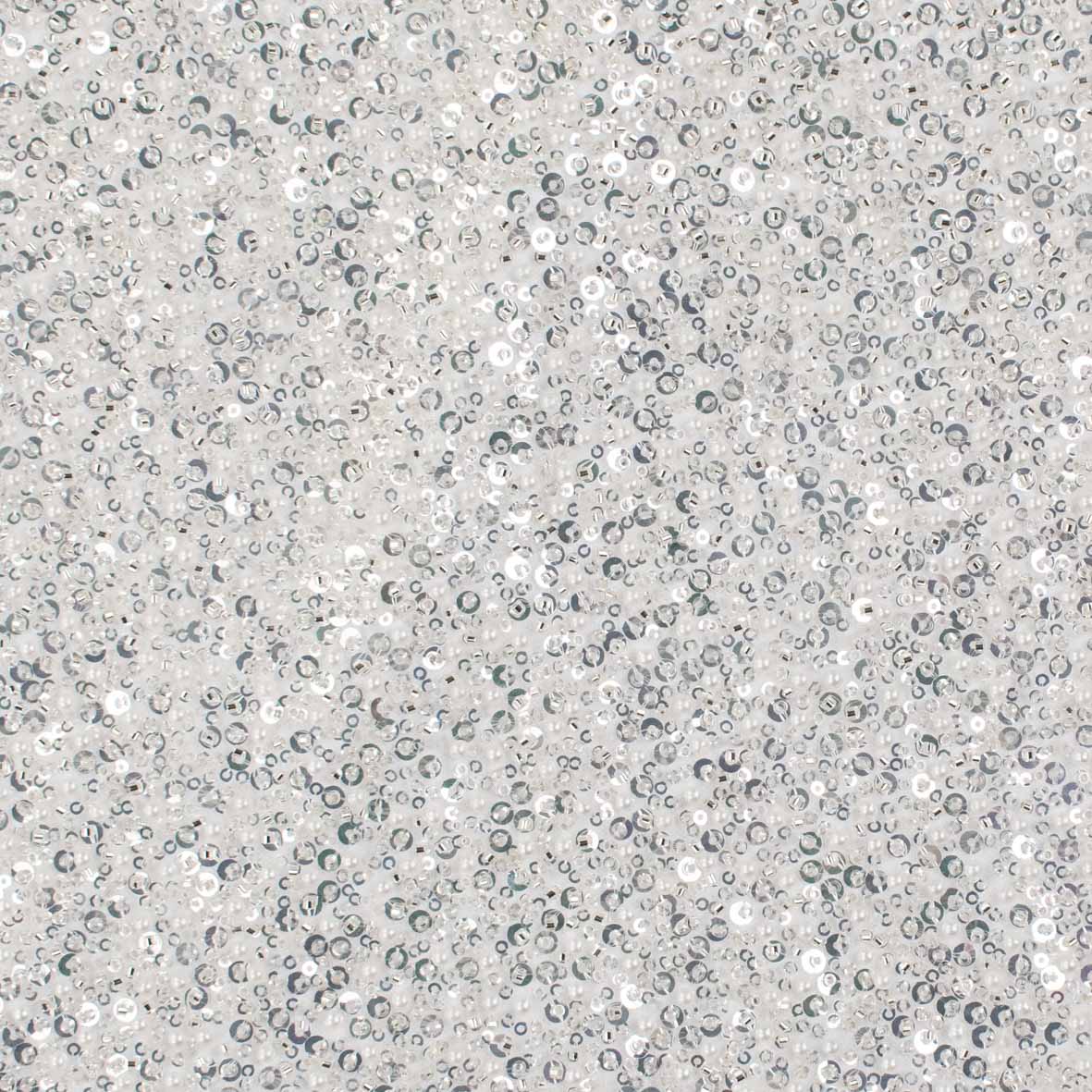 Luxury Pearl & Crystal Beaded Sequins Mesh Lace – SS41900 White - Image 7