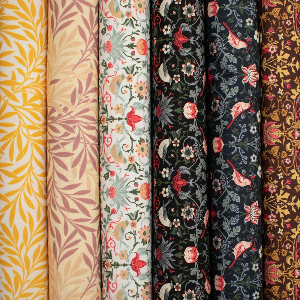 Maurice Style Collection #06 Dusty Pink Leaves on Cream Cotton Prints - Image 2