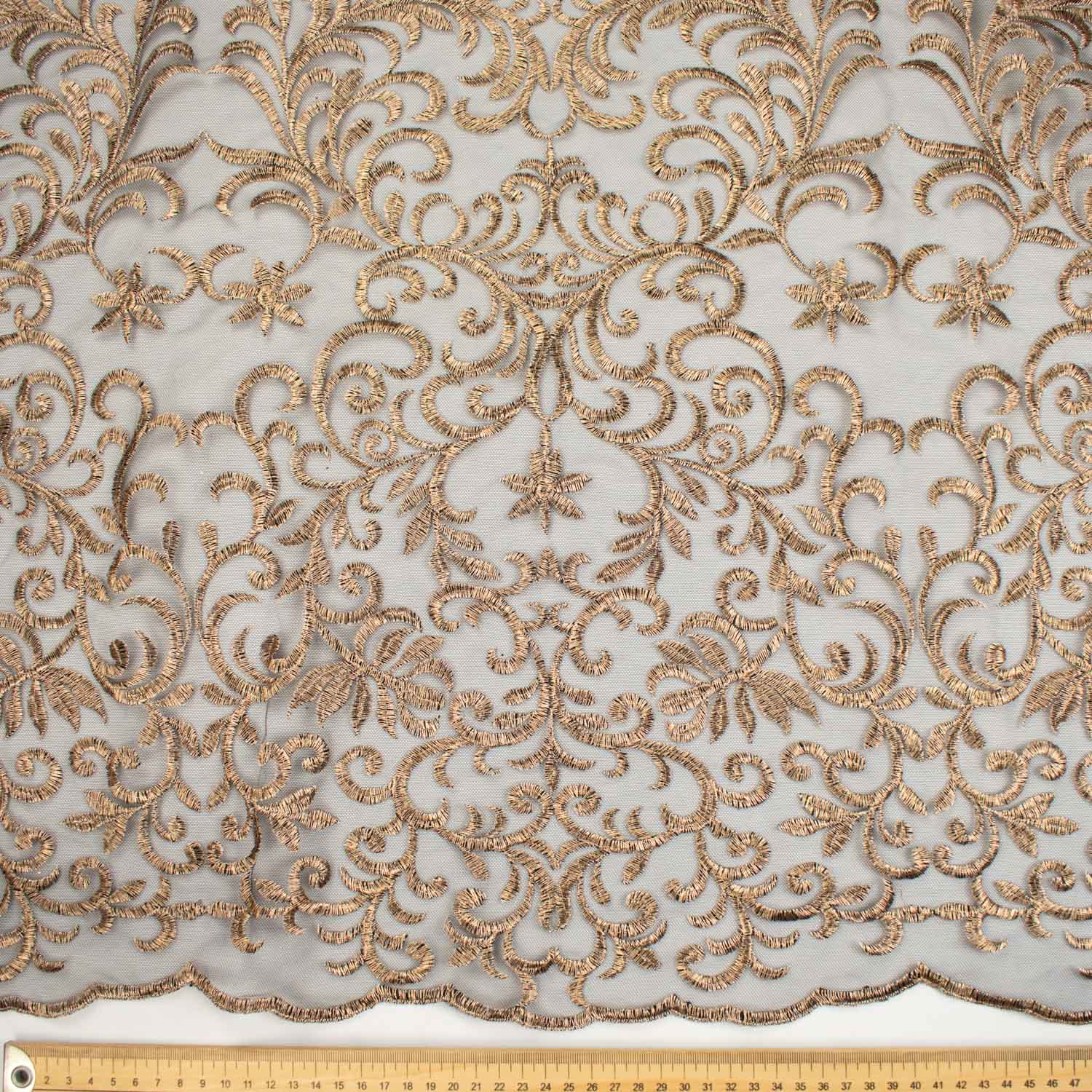 Metallic Embroidered Floral Vine Lace Design-1 - Image 4