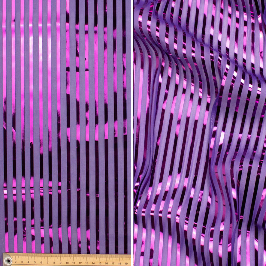 Metallic Shiny Stripes Mesh Knit - Image 2