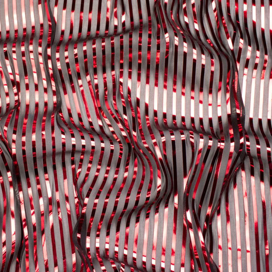Metallic Shiny Stripes Mesh Knit - Image 3