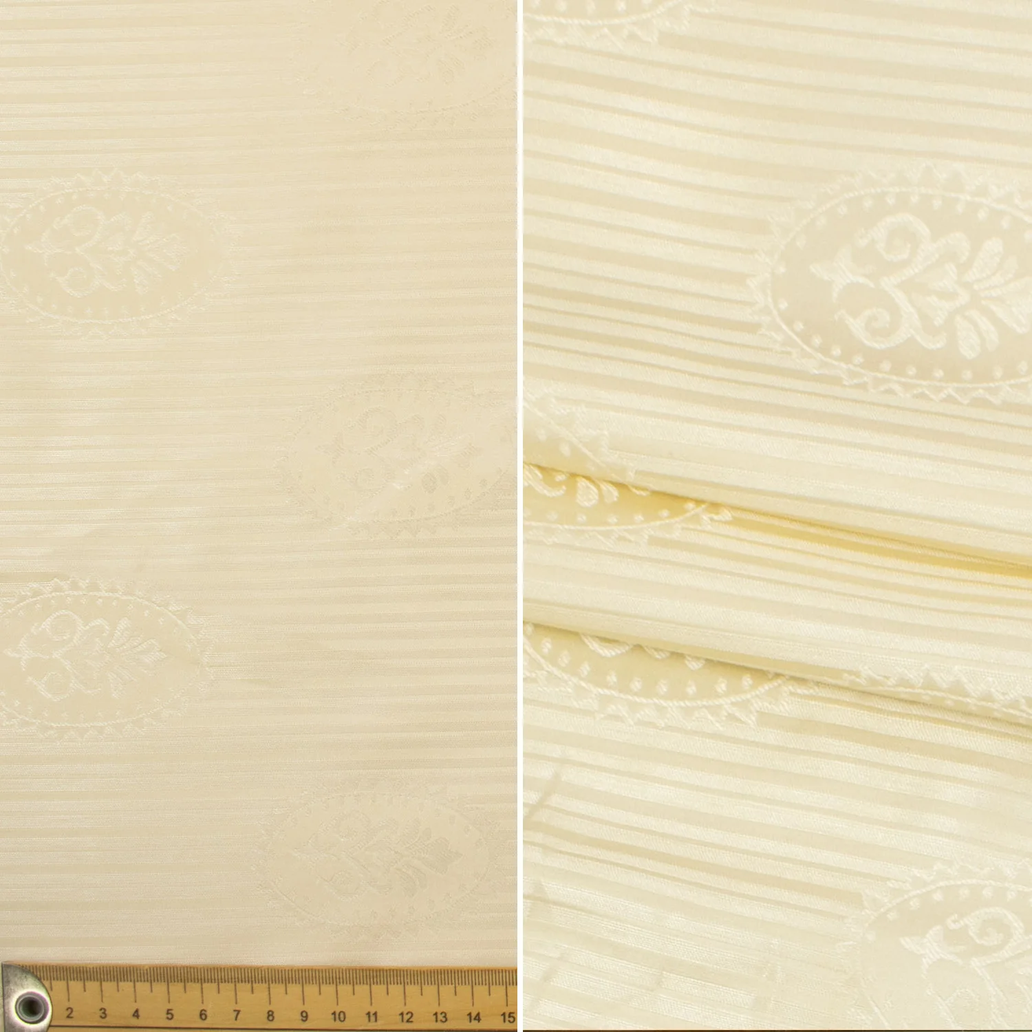 Natural White Jacquard Curtaining/Upholstery Fabric 280CM - Image 4