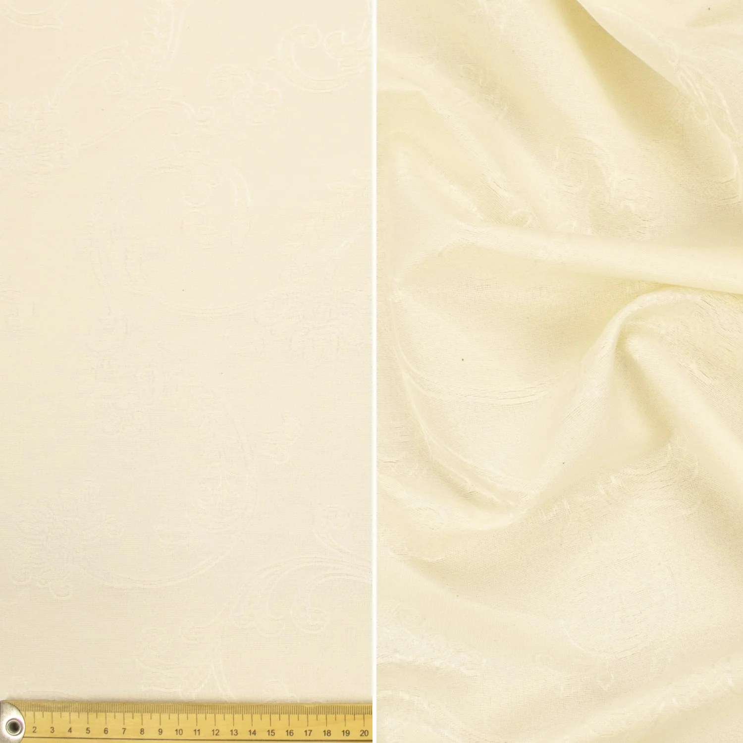 Natural White Jacquard Curtaining/Upholstery Fabric 280CM - Image 8