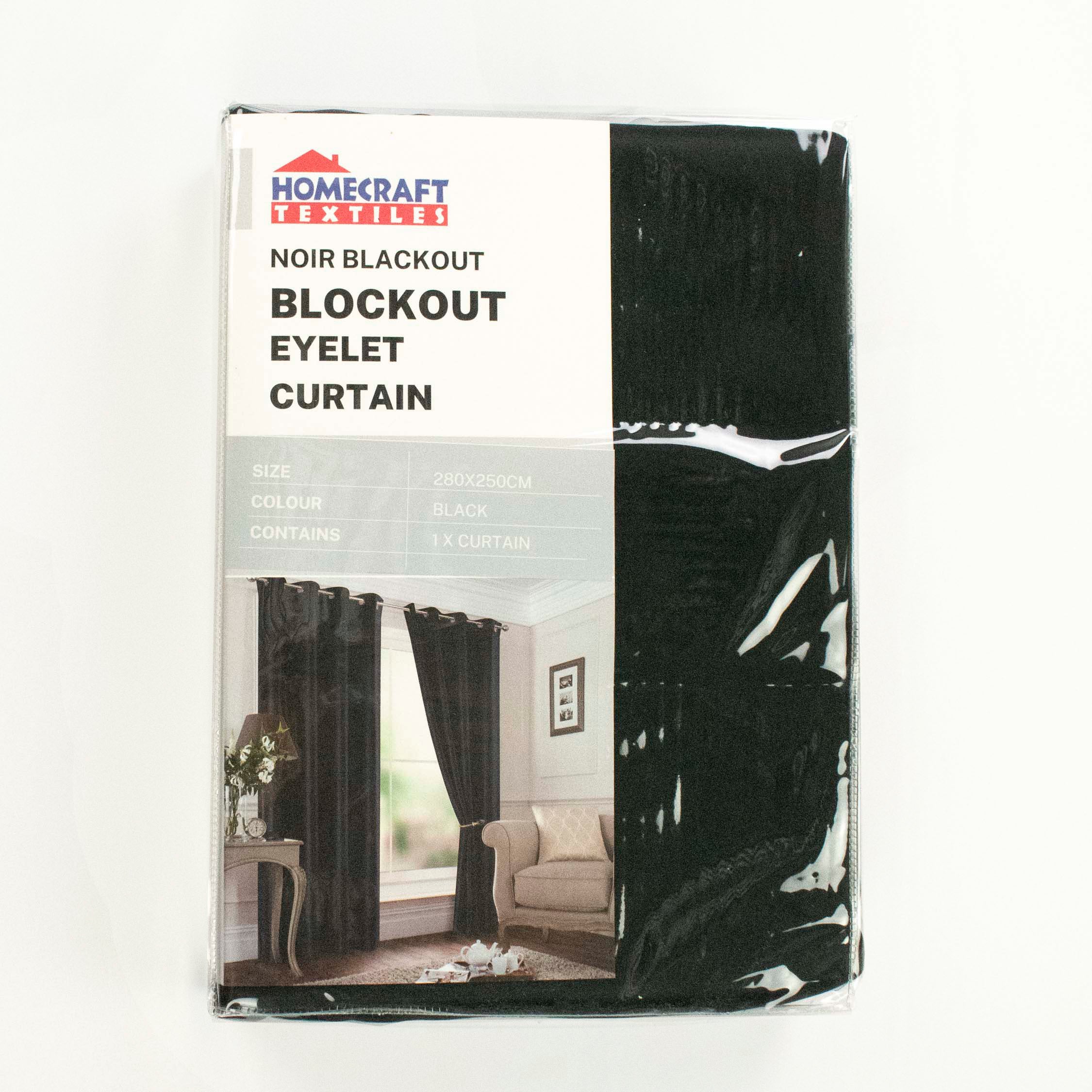 Noir Blockout Ring Top Eyelet Curtain - Black - Image 9