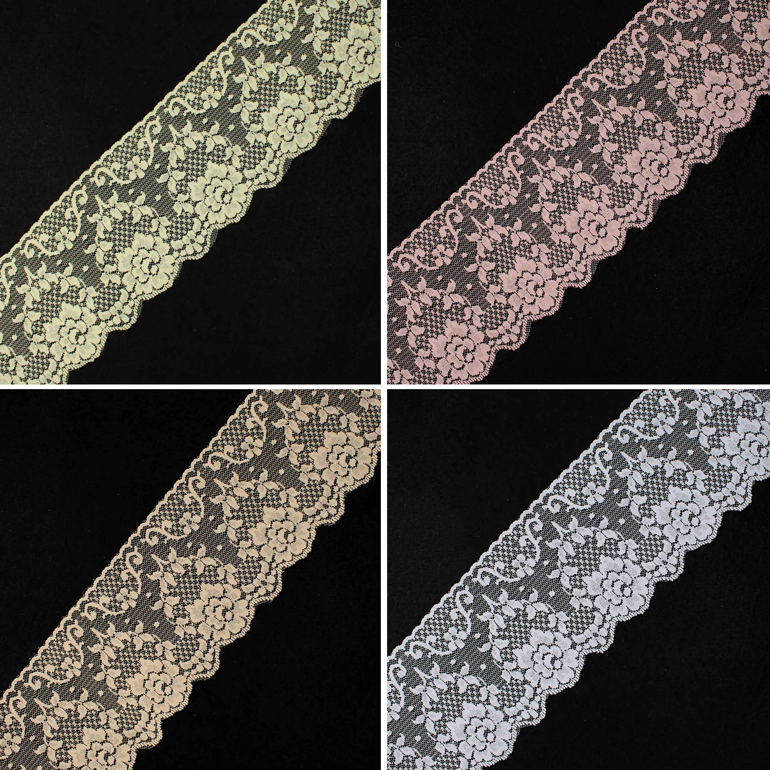 Nylon Lace Trim Design-14 Floral 95mm - Image 2
