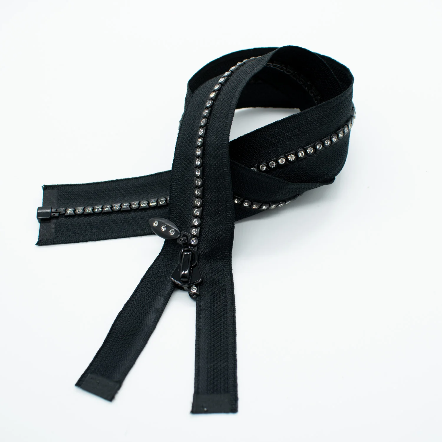Open End Chunky Diamante Fashion Zip 60CM - Image 3