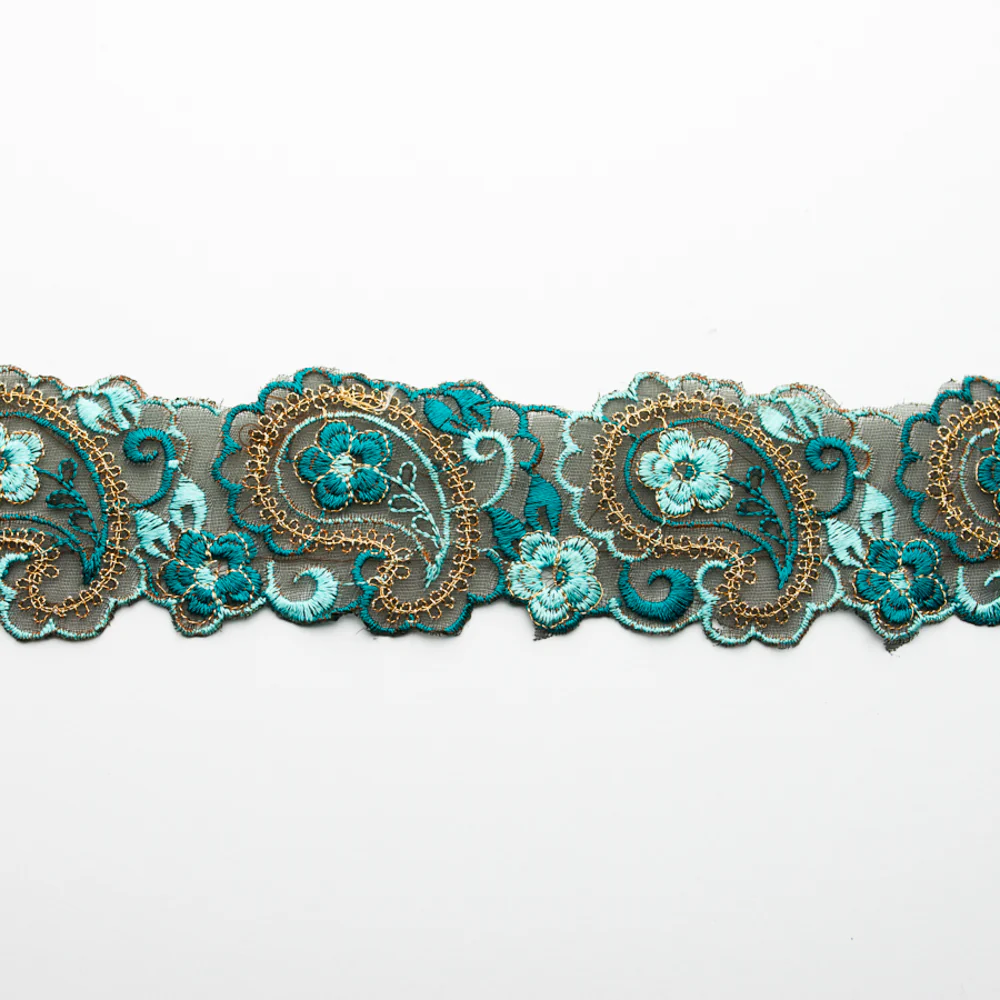 Organza Embroidered Laces-4.5cm - Image 7