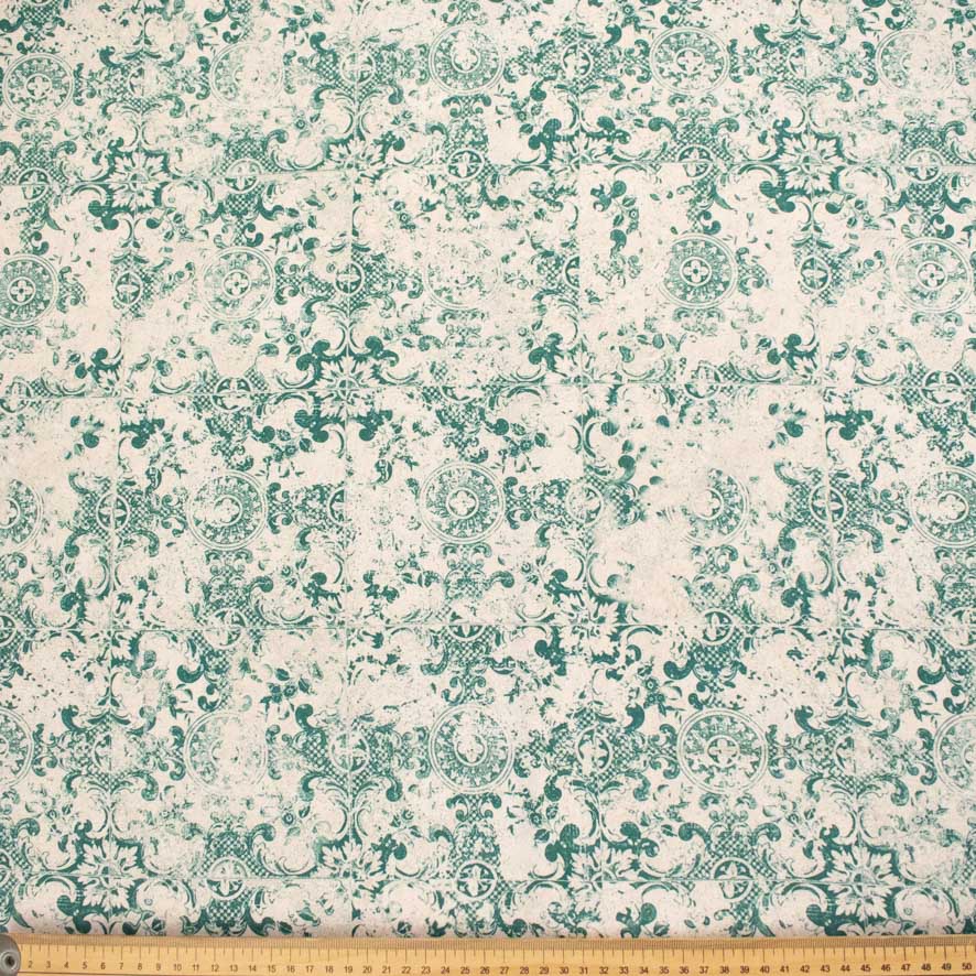 Pearl Silk Crush Digital Prints Design 7 Green Damask - Image 2