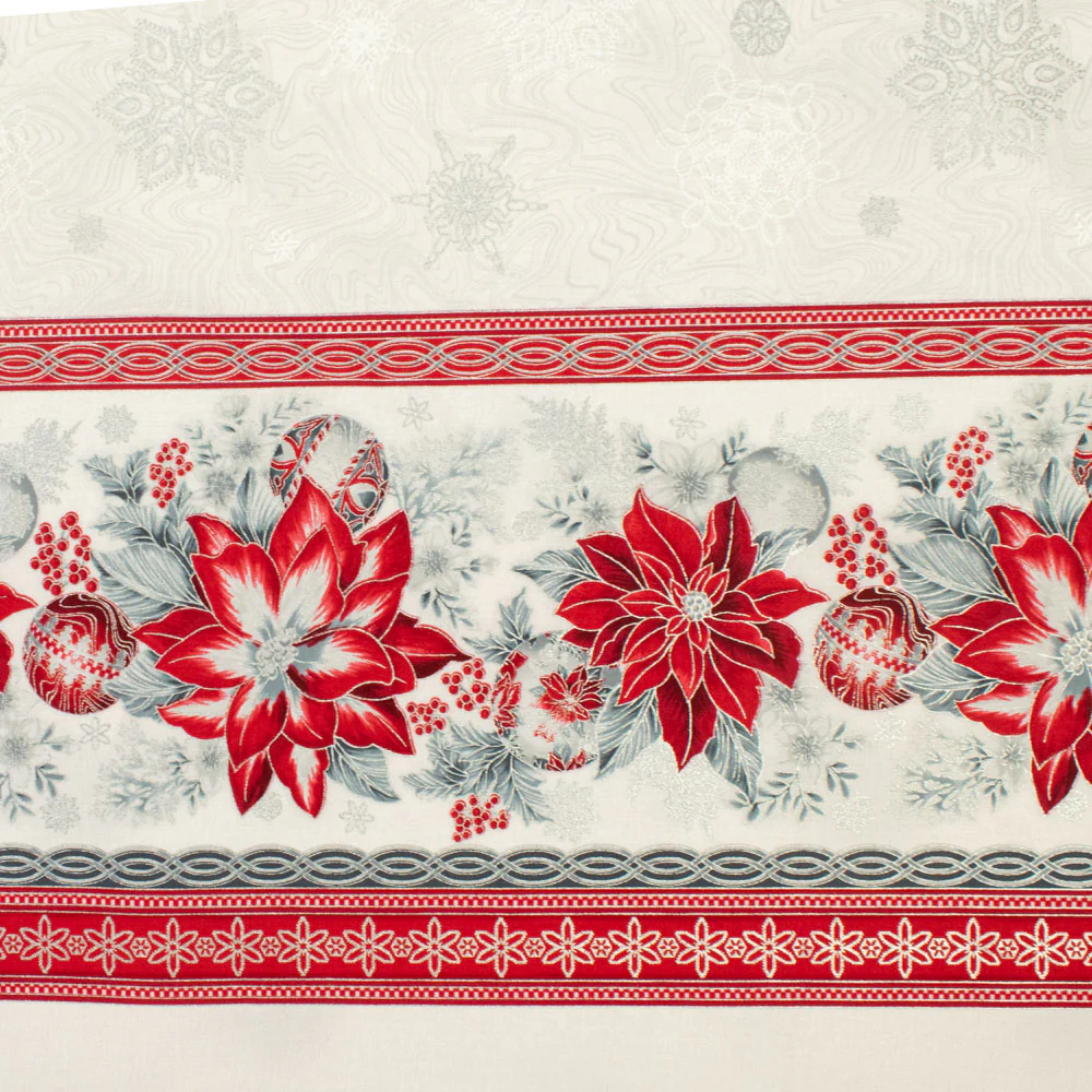 Peggy Toole for Robert Kaufman Holiday Flourish Collection - Japanese Koyo Poinsettia Metallic Print - Image 3