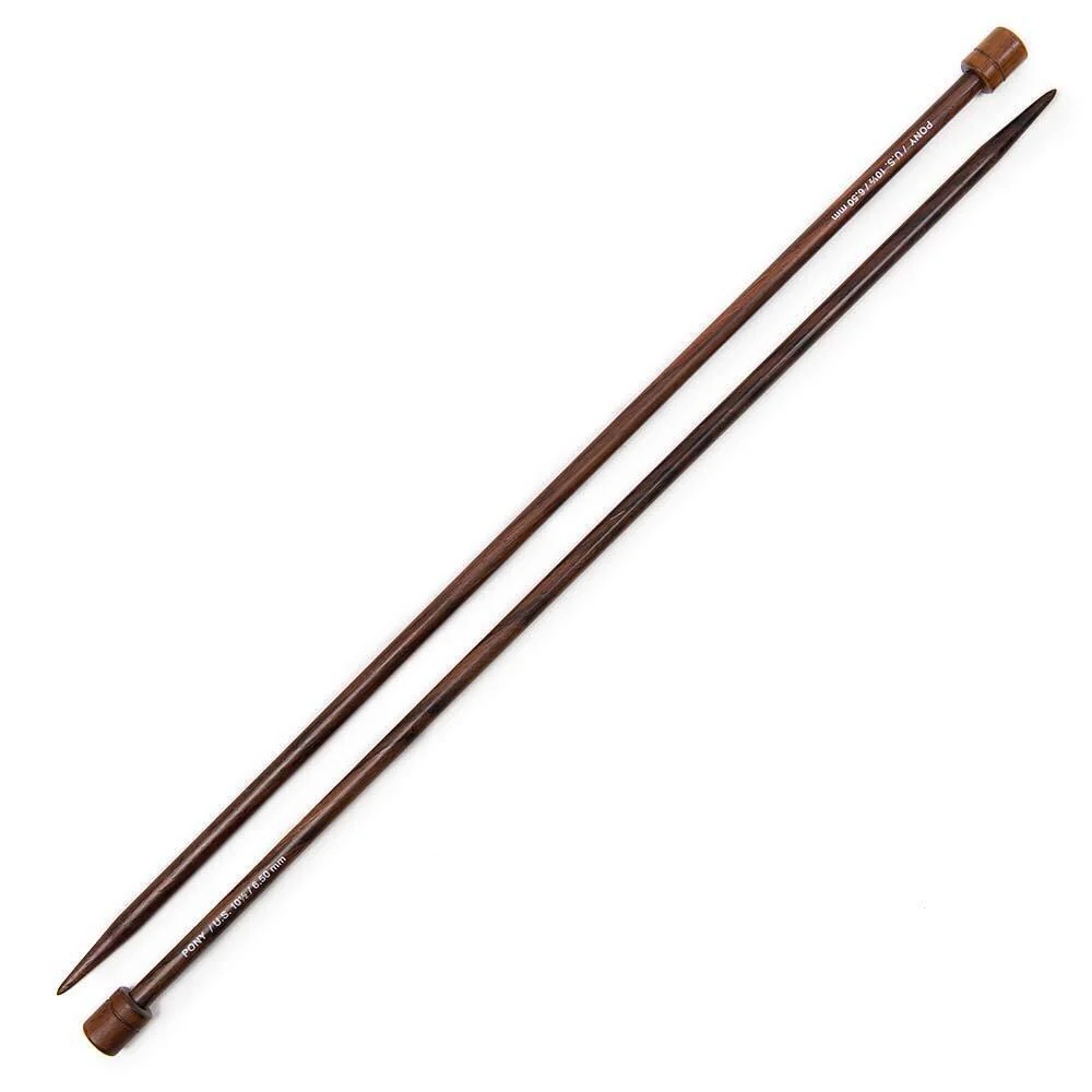 Pony Single Pointed Rosewood Knitting Needles 35cm - Image 3