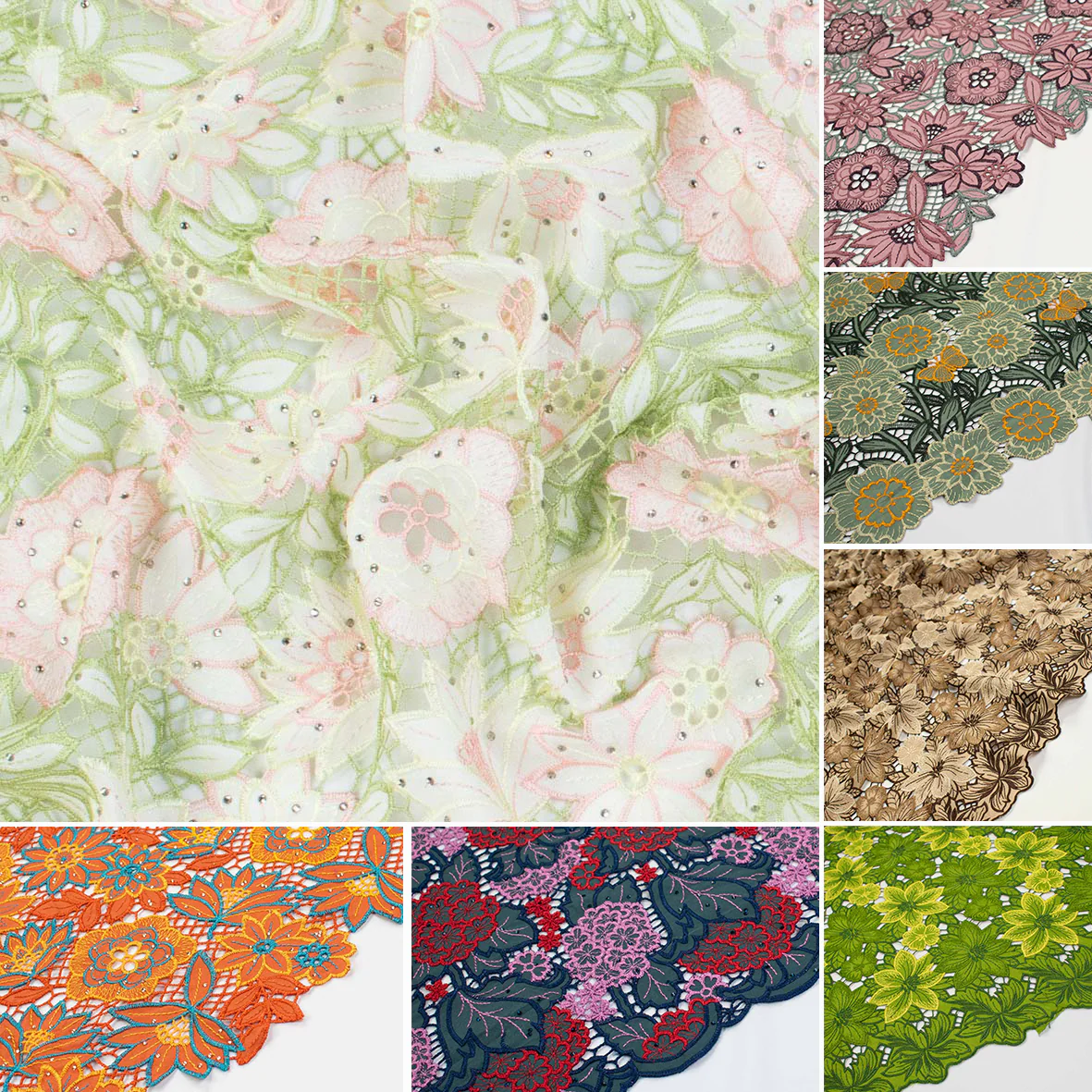 Premium Heavy Floral Embroidered Guipure Lace