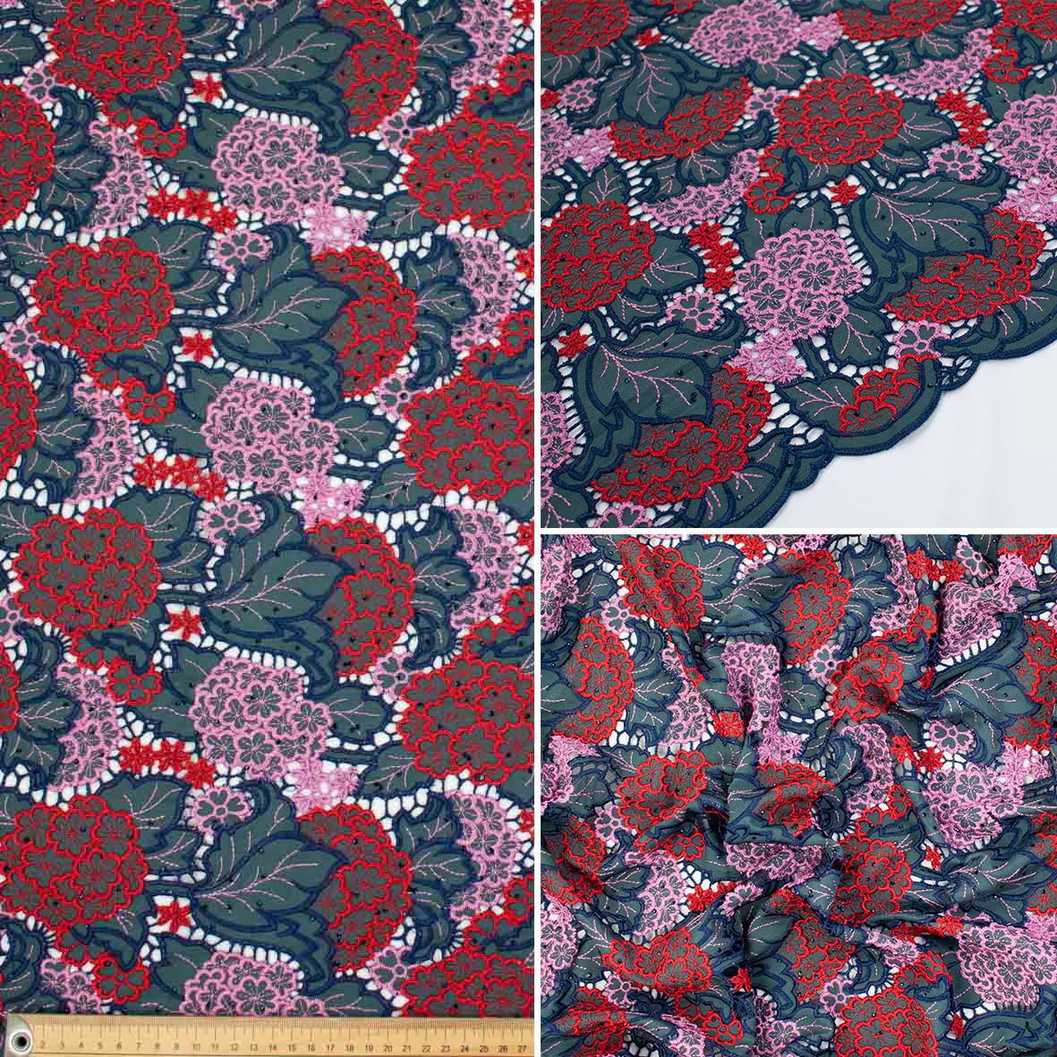 Premium Heavy Floral Embroidered Guipure Lace - Image 9