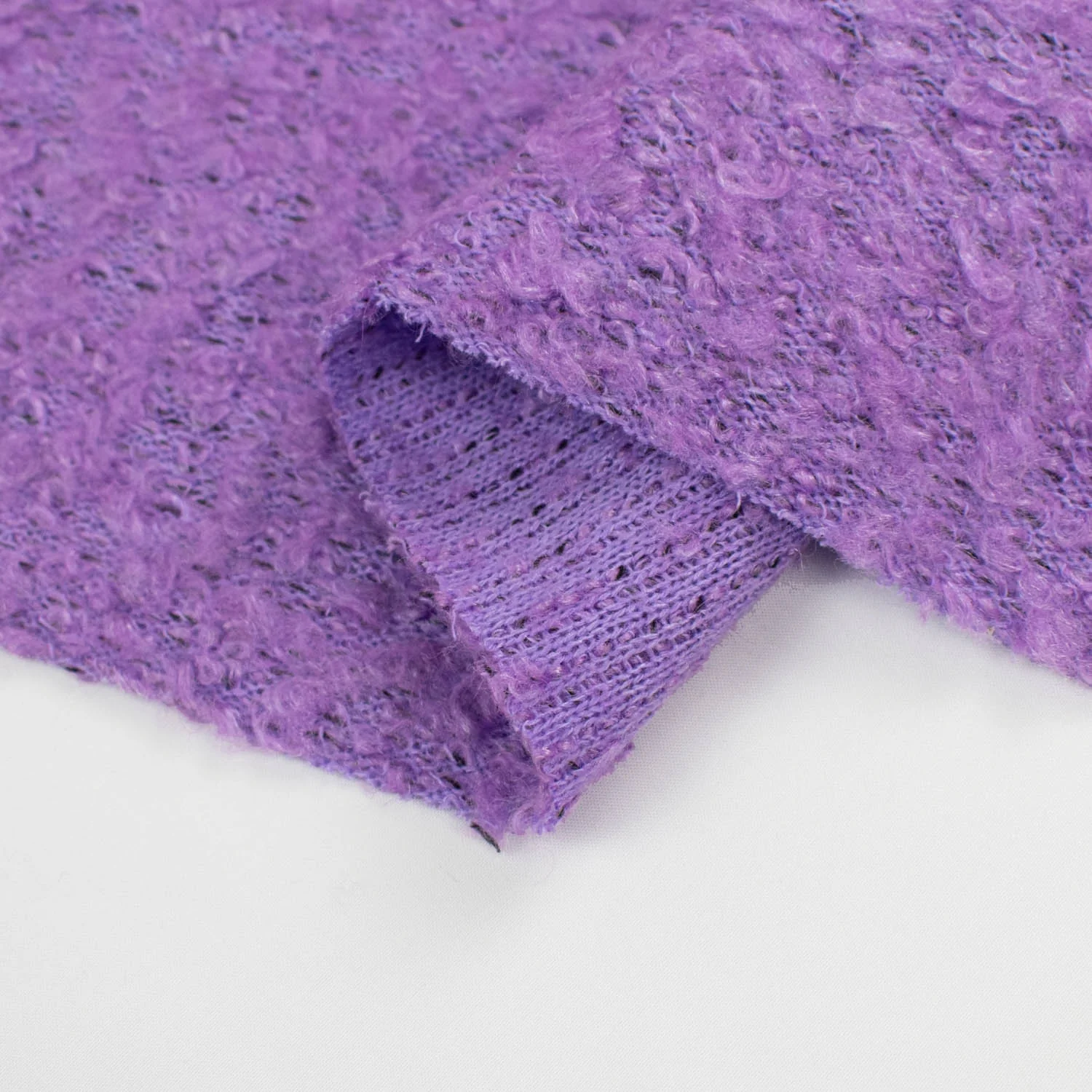 Premium Japanese Wool Blend Boucle Suiting Col-Jacaranda - Image 5