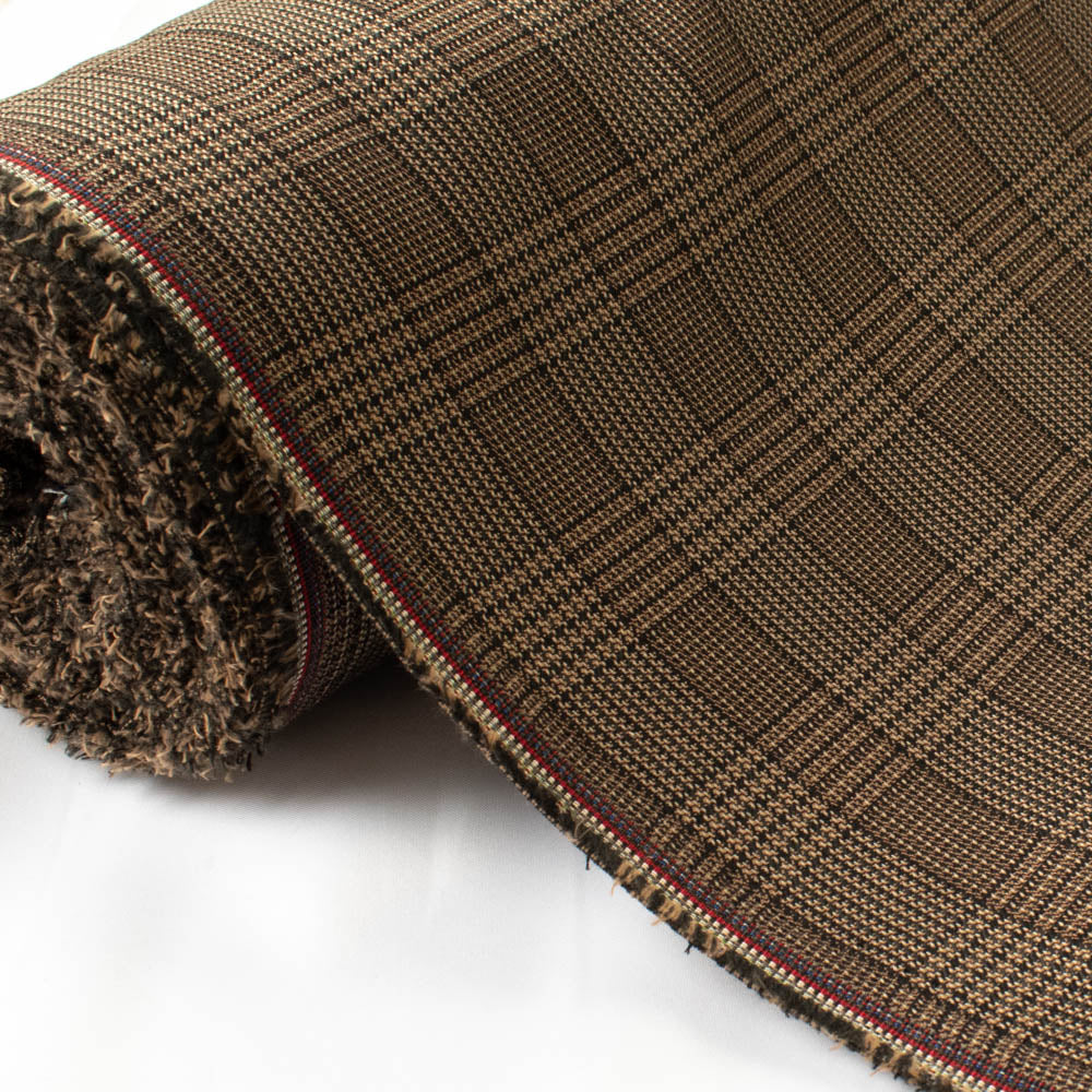 Premium Japanese Yarn Dyed Tweed Suiting - Brown - Image 4