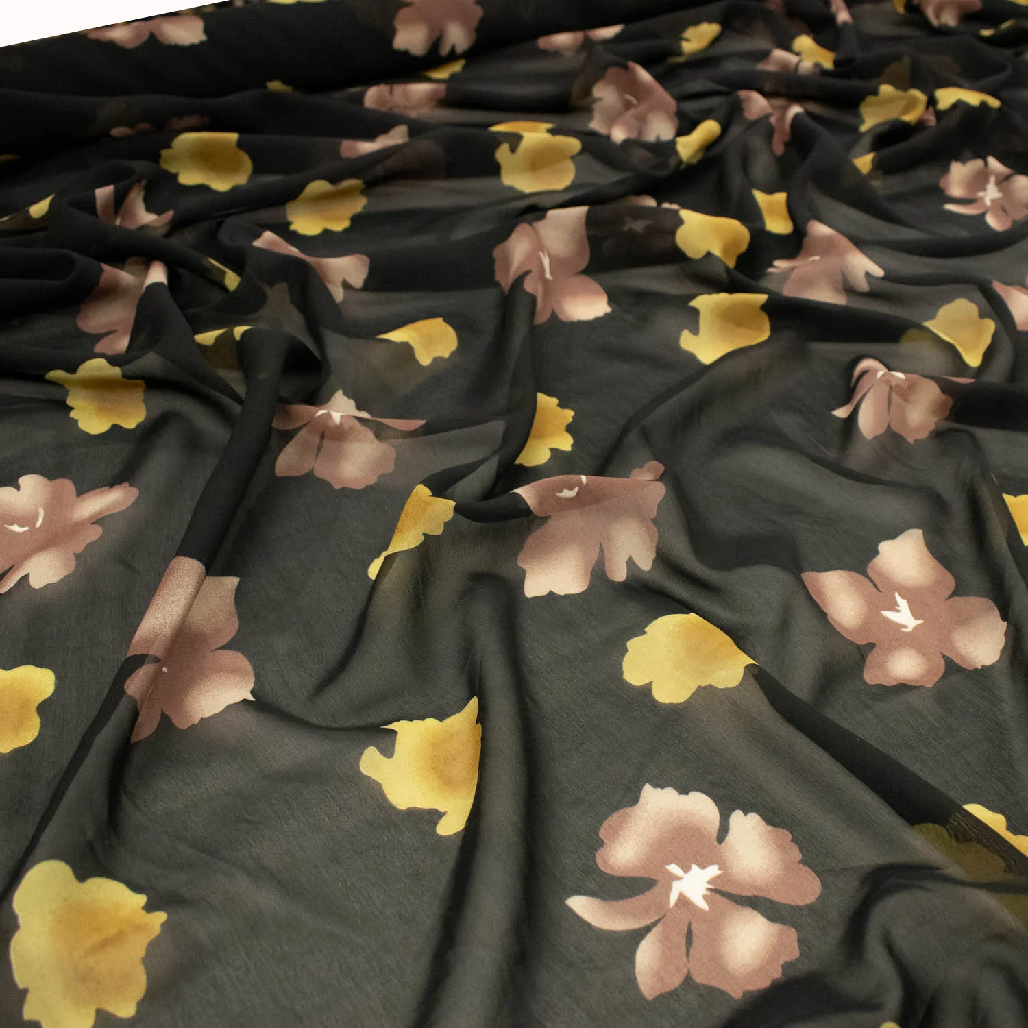 Printed Chiffon Abstract Flowers - Image 5